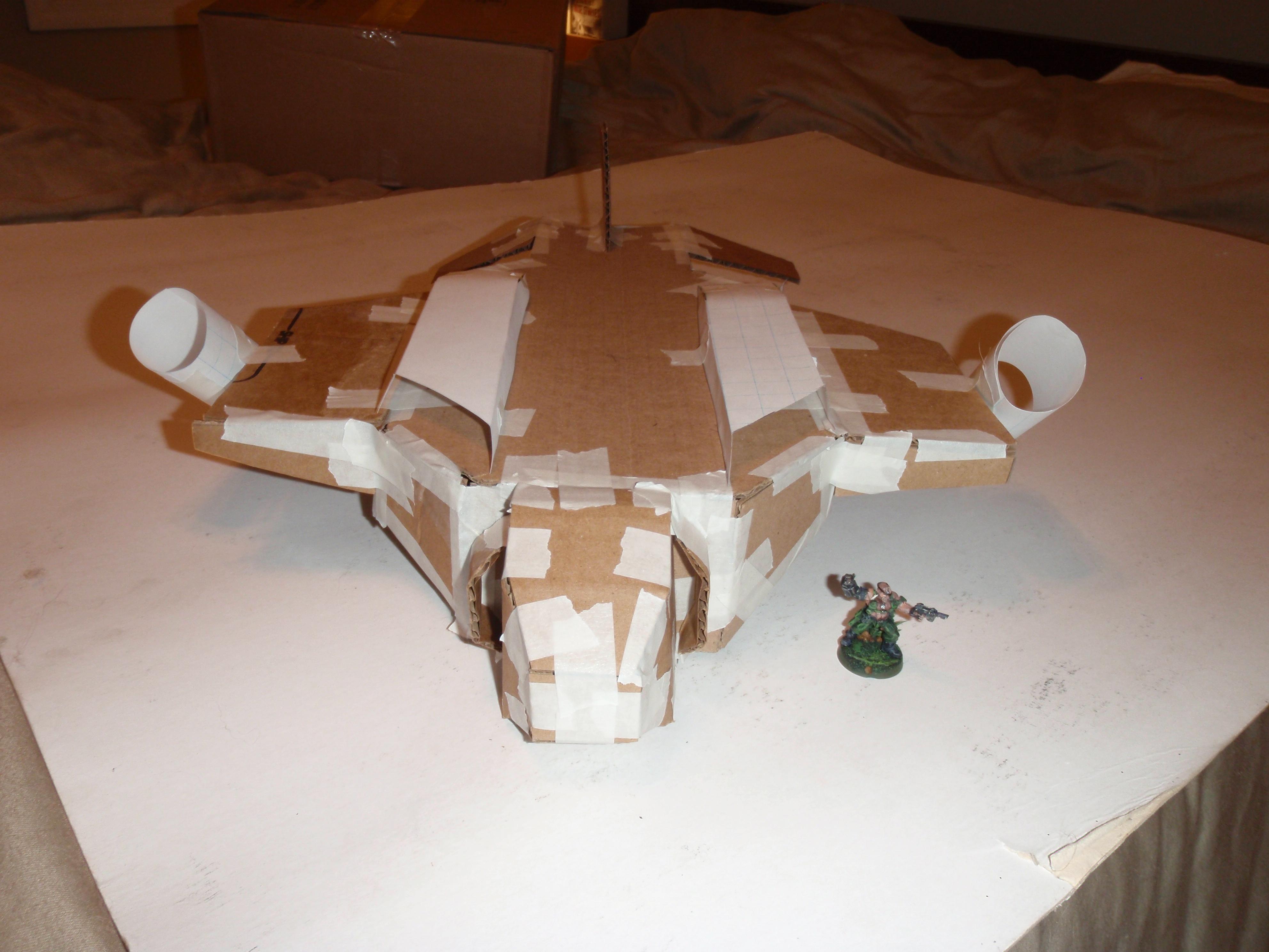 The original cardboard model I made.  The engines on the wings are not to scale