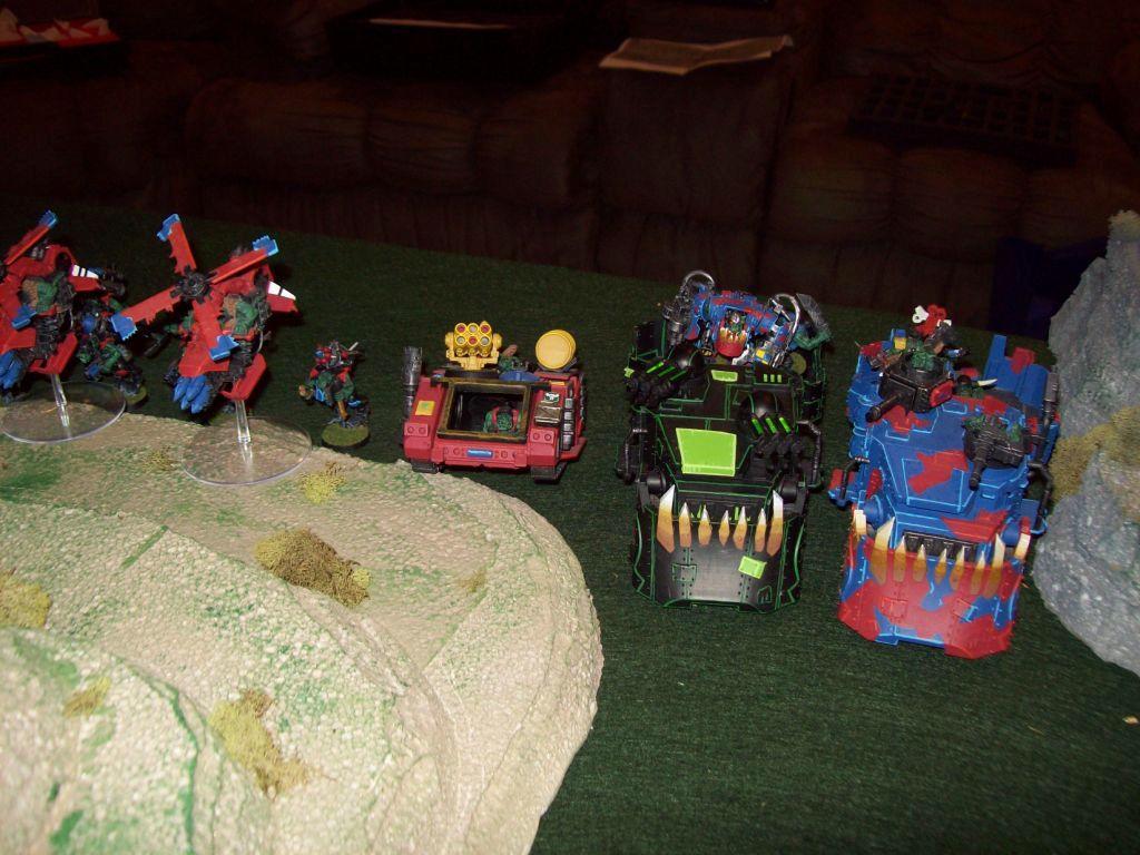 Battlewagon, Orks, Lined up..