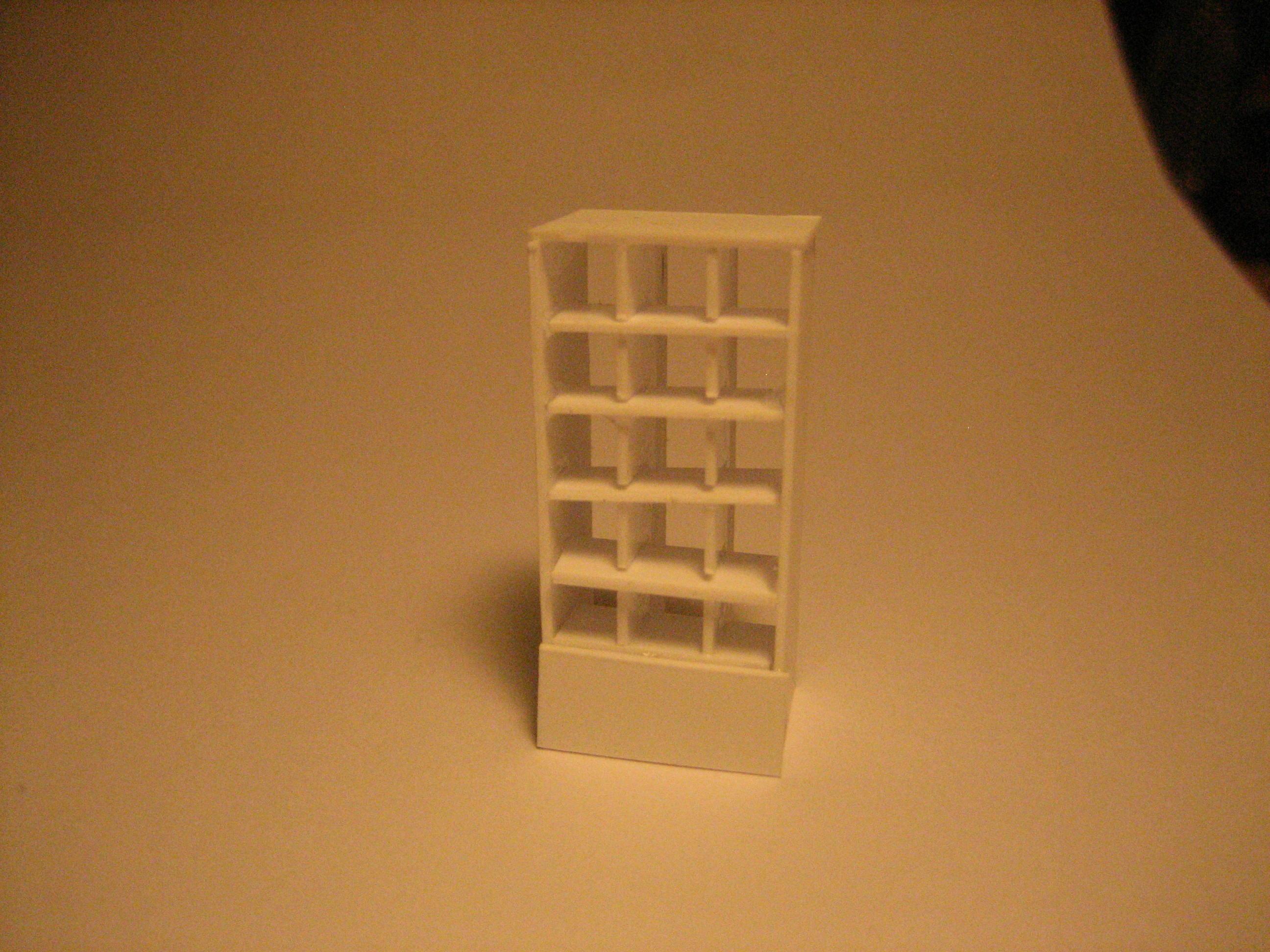 mock up of an ammo storage shelf for the Autocannon's shells