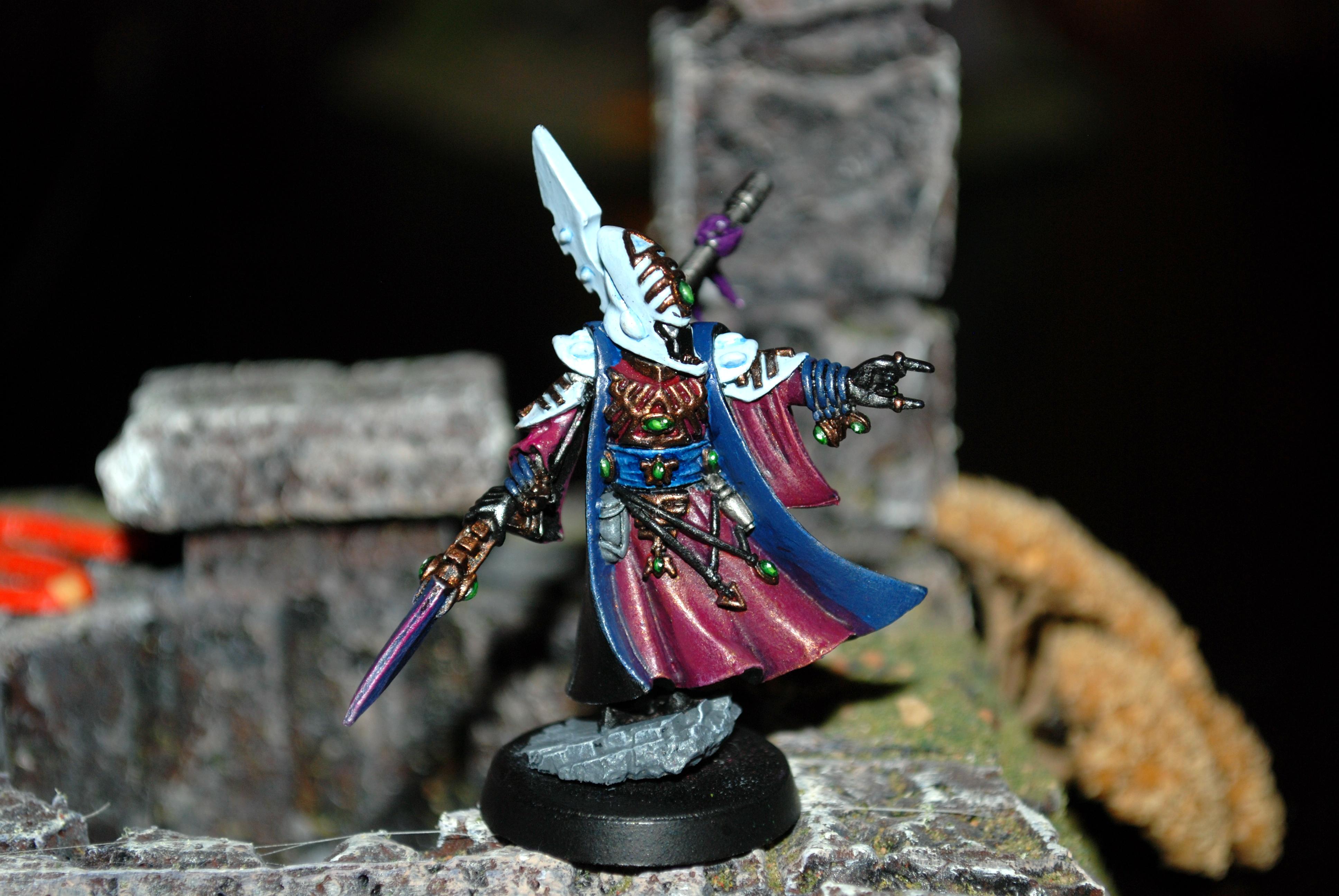 Eldar, Farseer, Psyker, Robes, Singing Spear, Spear