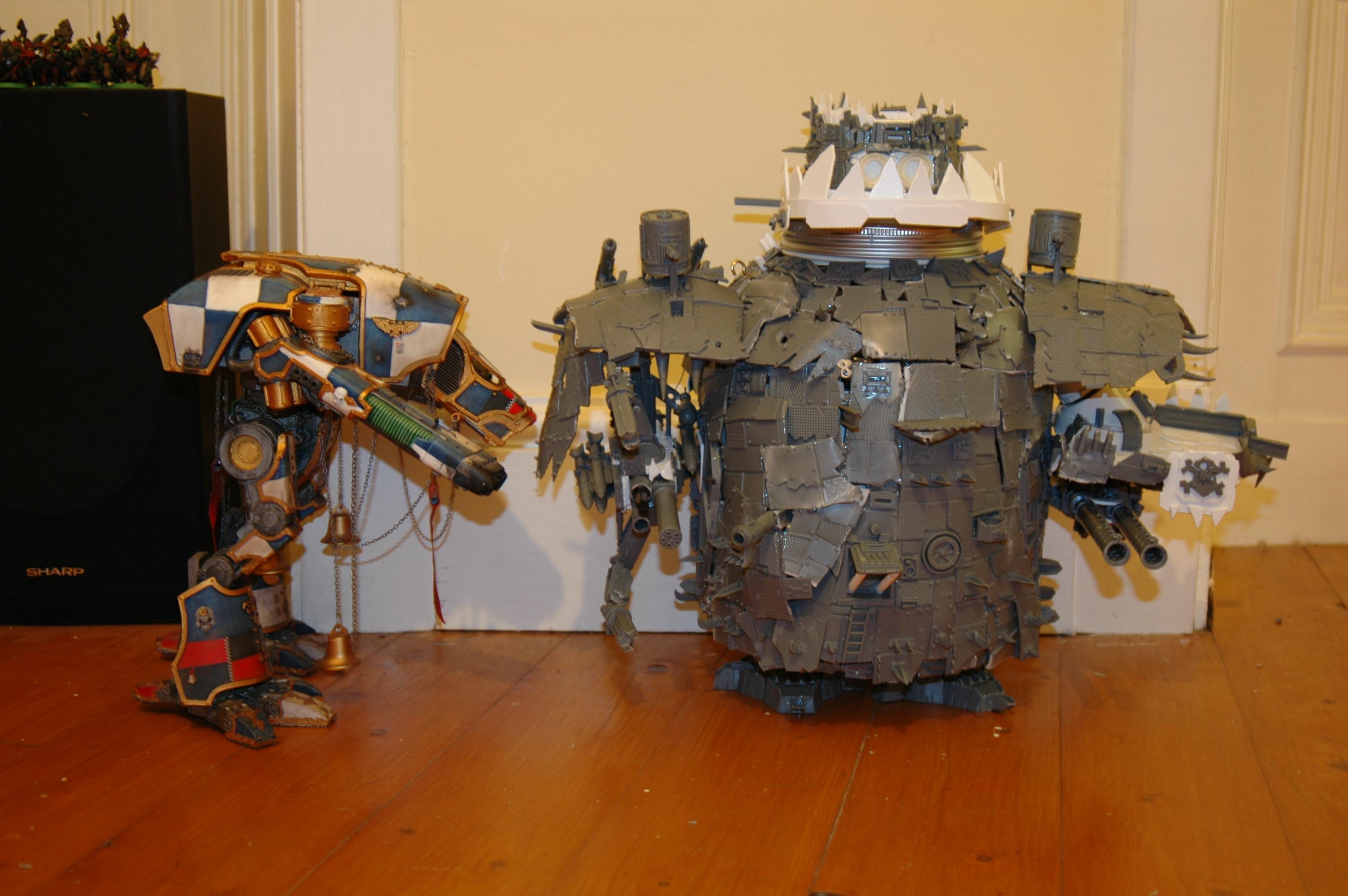 Supa-stompa with Warhound to show relative sizes
