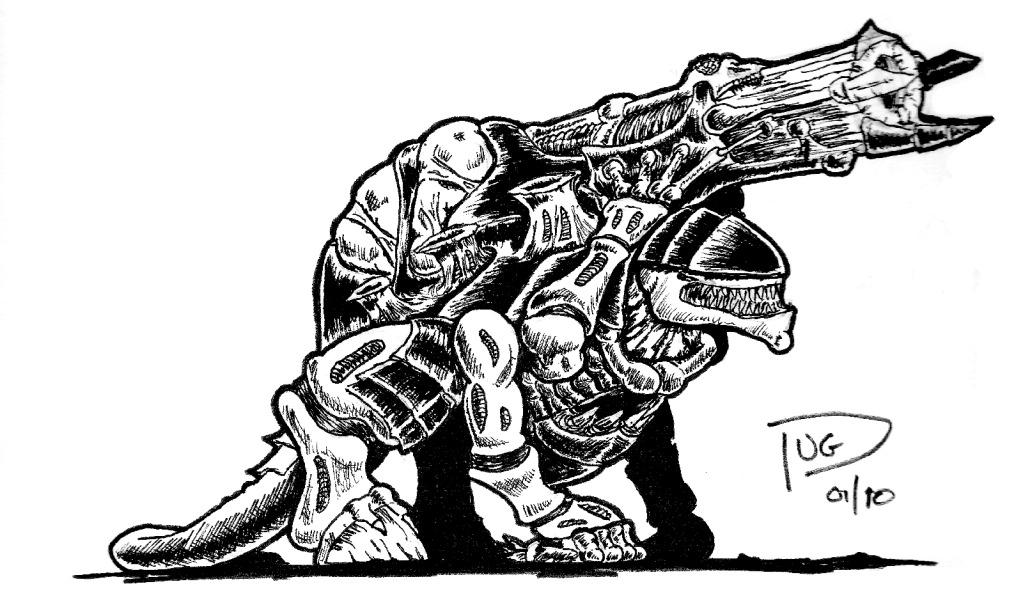 Drawing, Fex, Pug, Tyranids, Tyrannofex