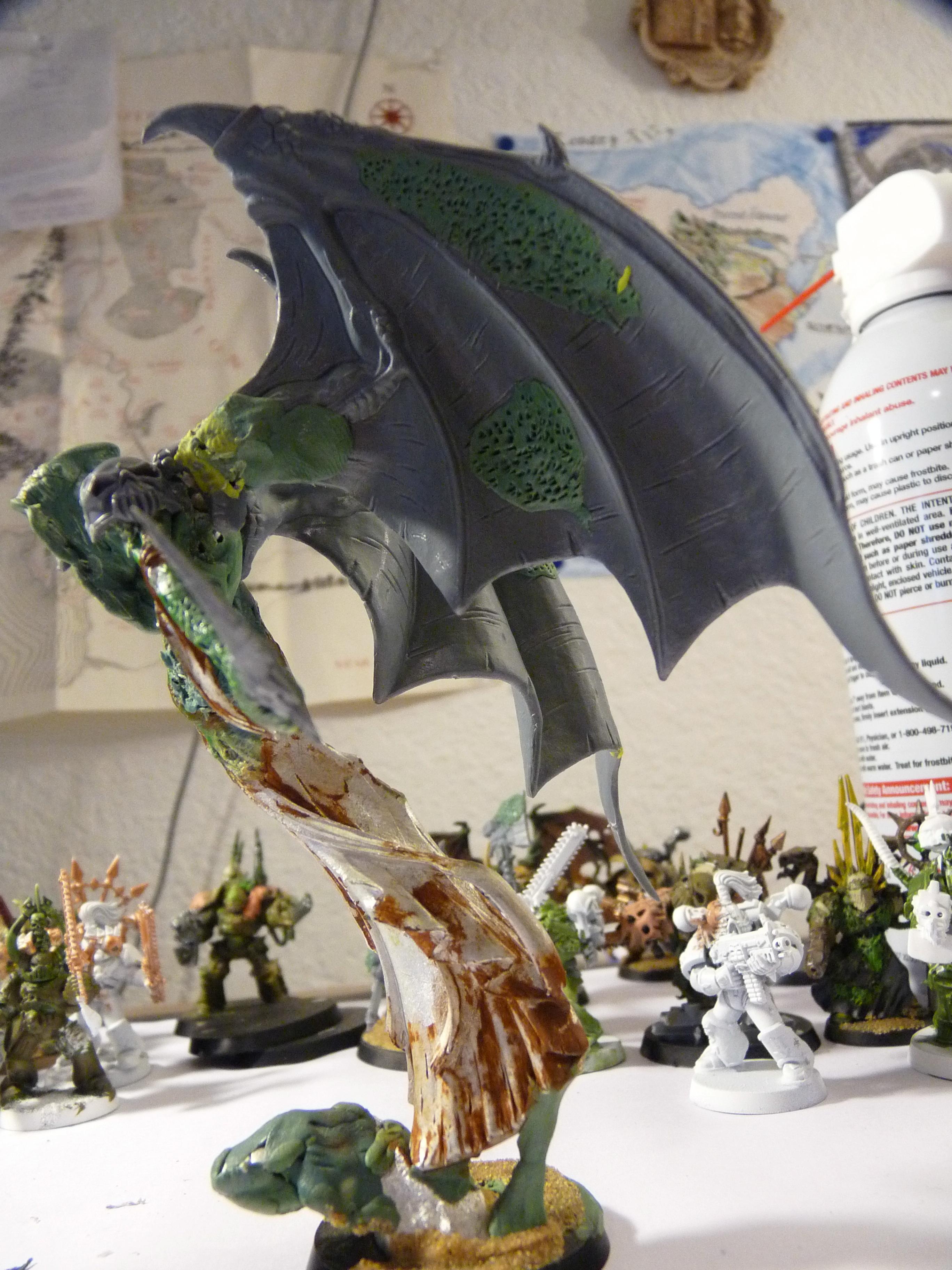 Chaos, Chaos Space Marines, Conversion, Daemon Prince, Nurgle, Wing, Winged