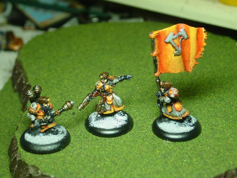 Winter Guard Rocketeer Weapon Attachment, Officer and Standard Bearer unit attachment painted by malfred