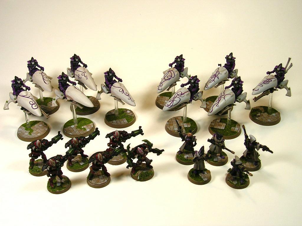 Eldar, Jetbike, Linework, Warp Spiders