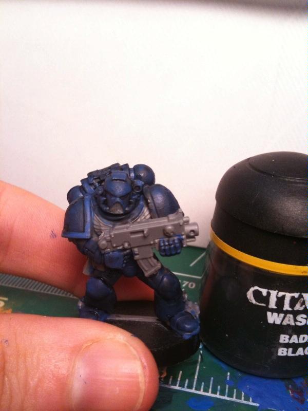 Stage 2 black wash of the model
