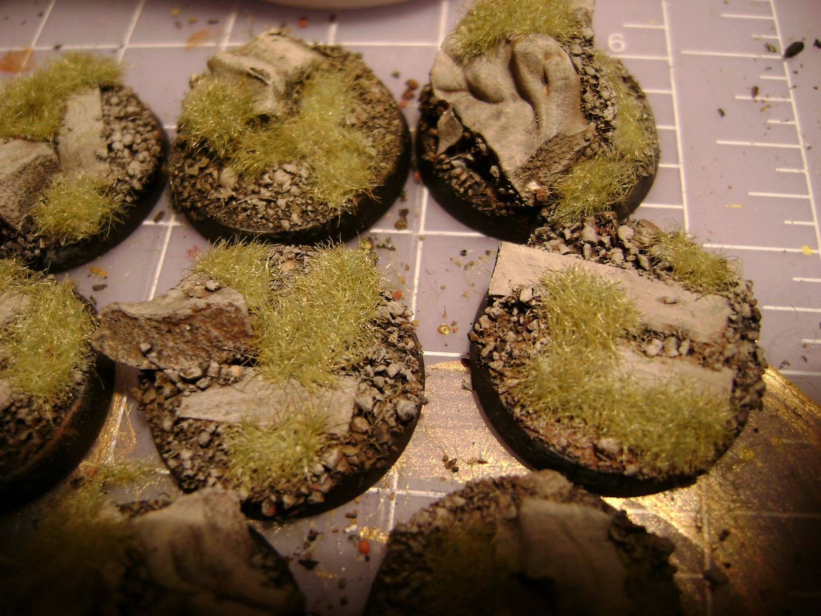 detail of  finished bases
