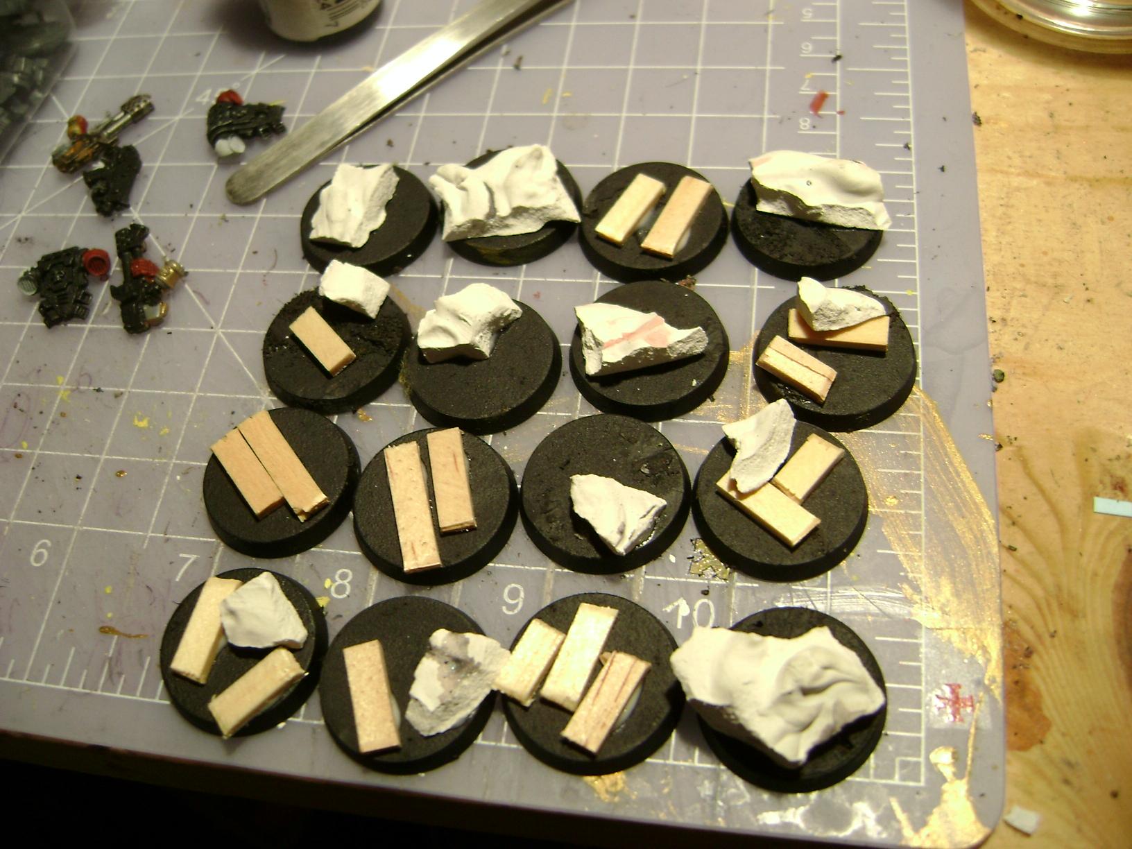 plaster of   paris/ wooden planks