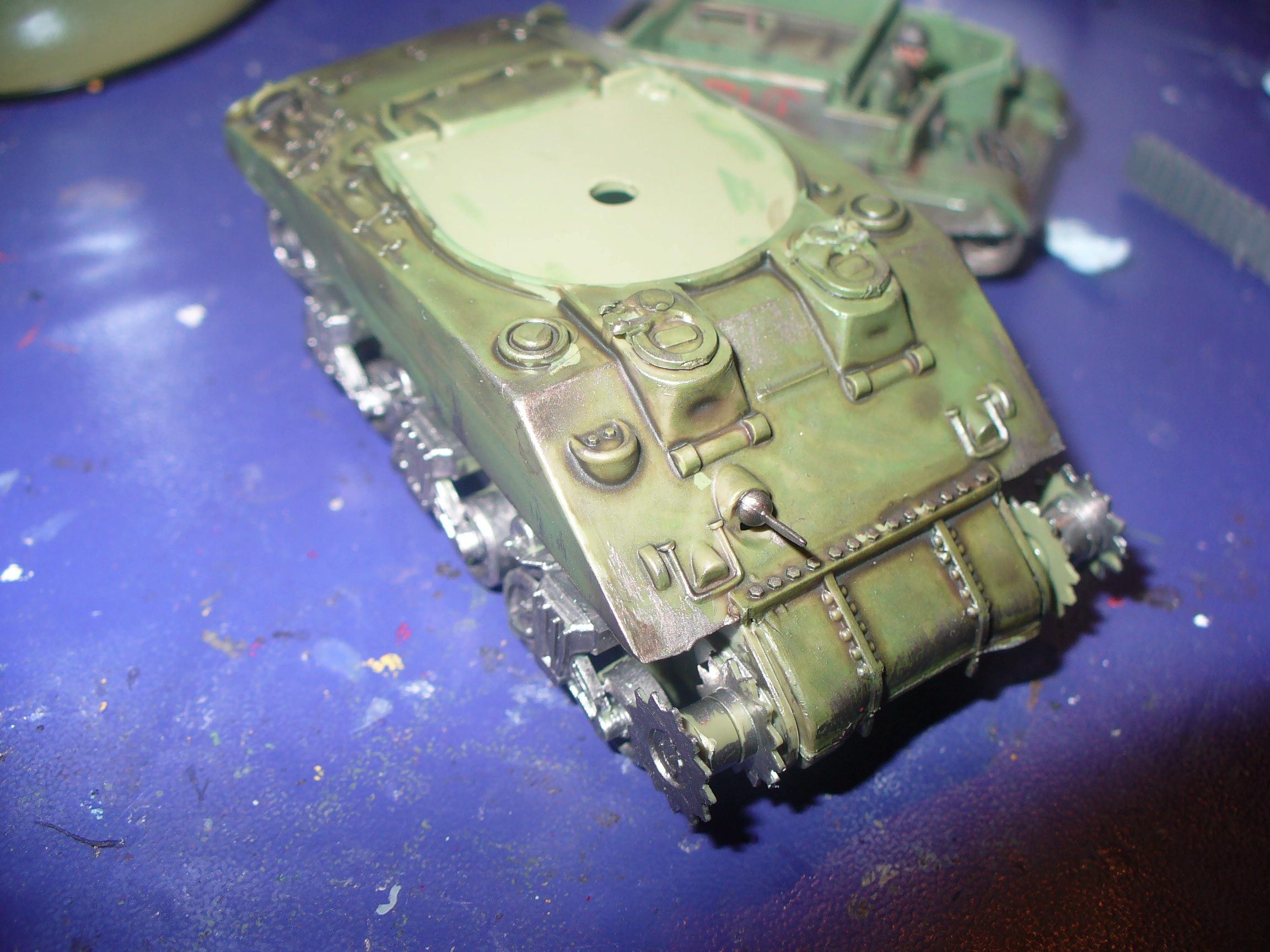 i started with the sherman and base coated and washed it
