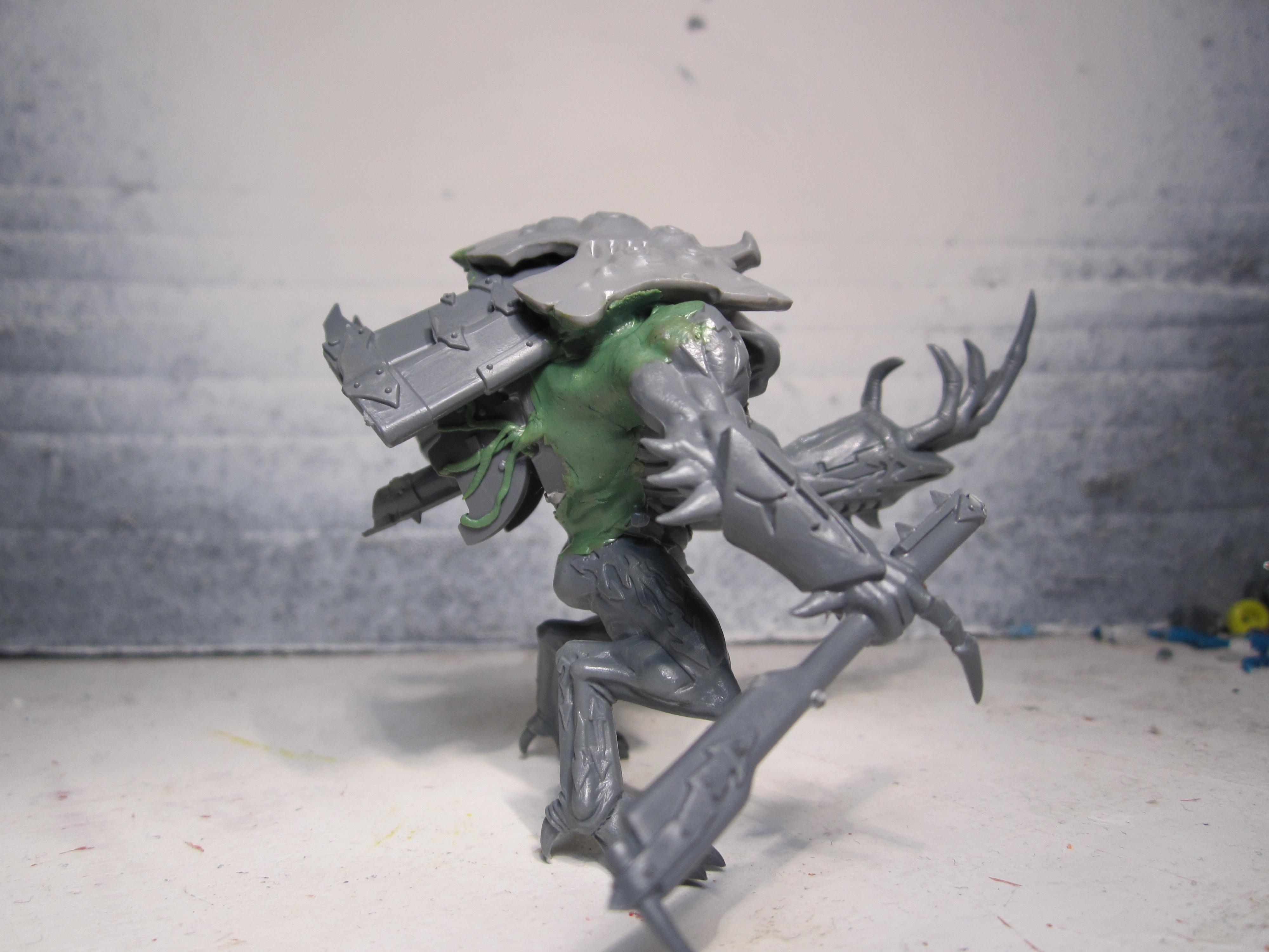 Chaos Daemons, Conversion, Daemon Prince, Greenstuff, Nurgle, Warhammer 40,000, Work In Progress