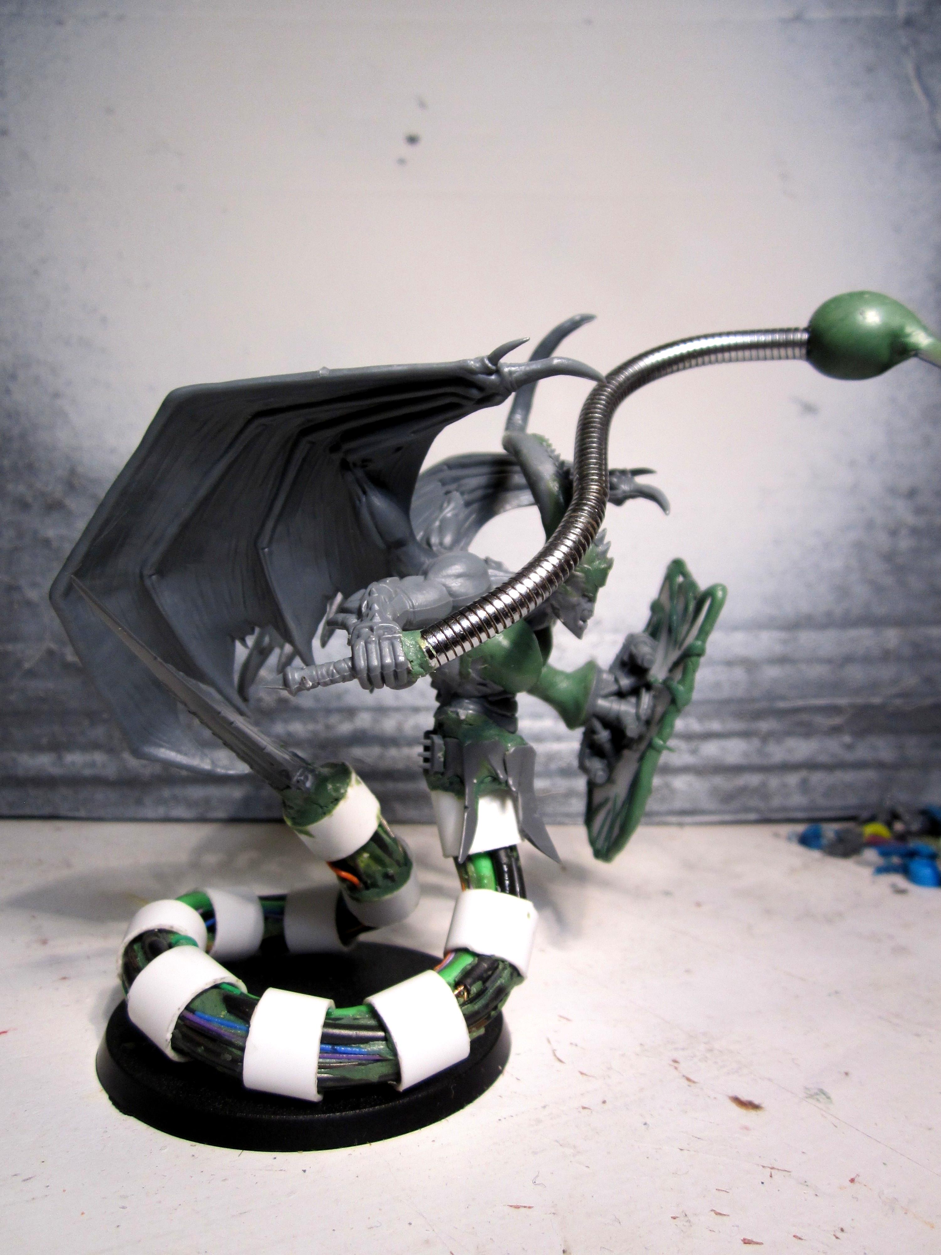 Chaos Daemons, Conversion, Daemon Prince, Greenstuff, Slaanesh, Warhammer 40,000