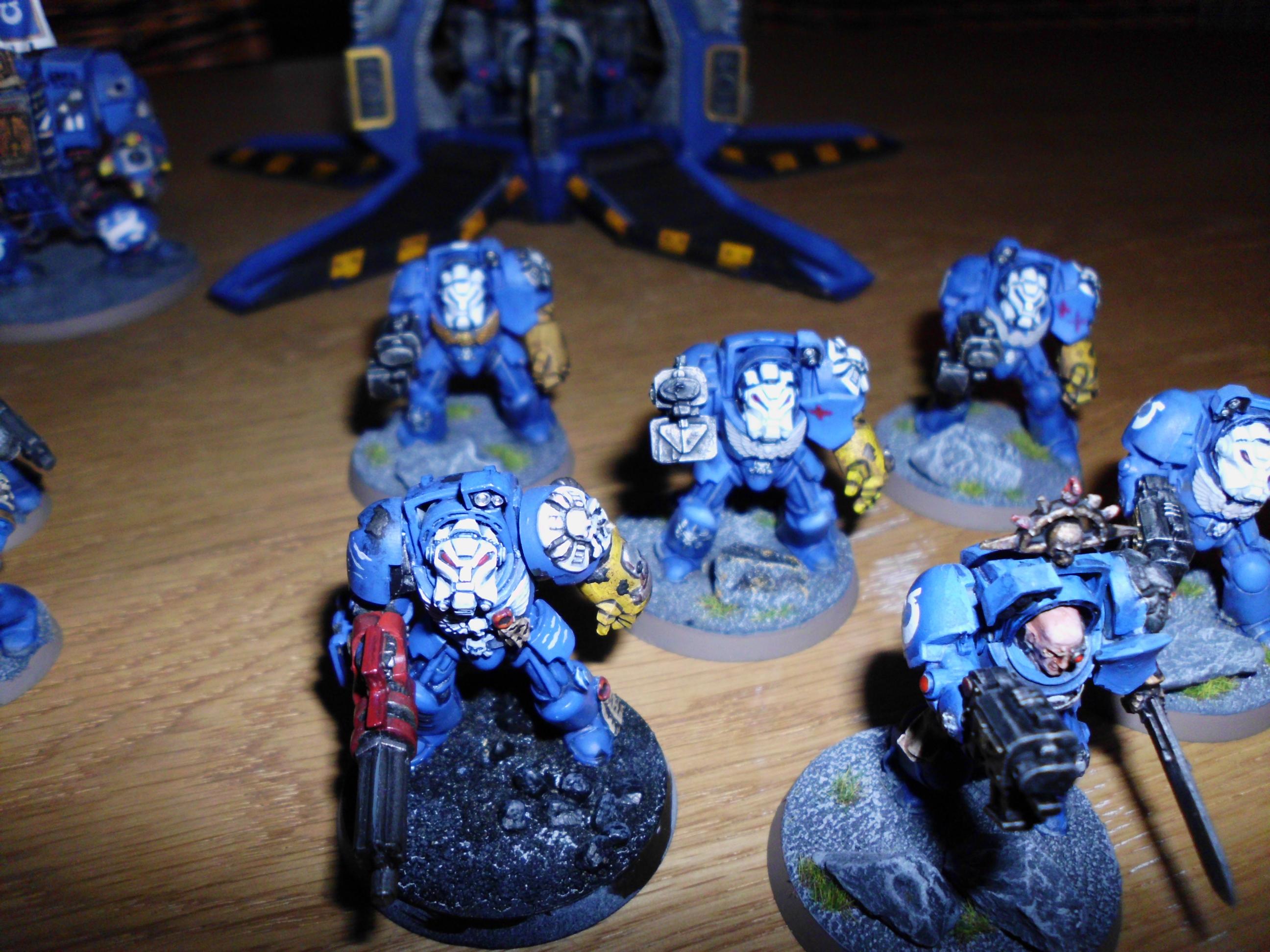 Drop Pod, Space Marines, Terminator Armor, Ultra Marines, Warhammer 40,000