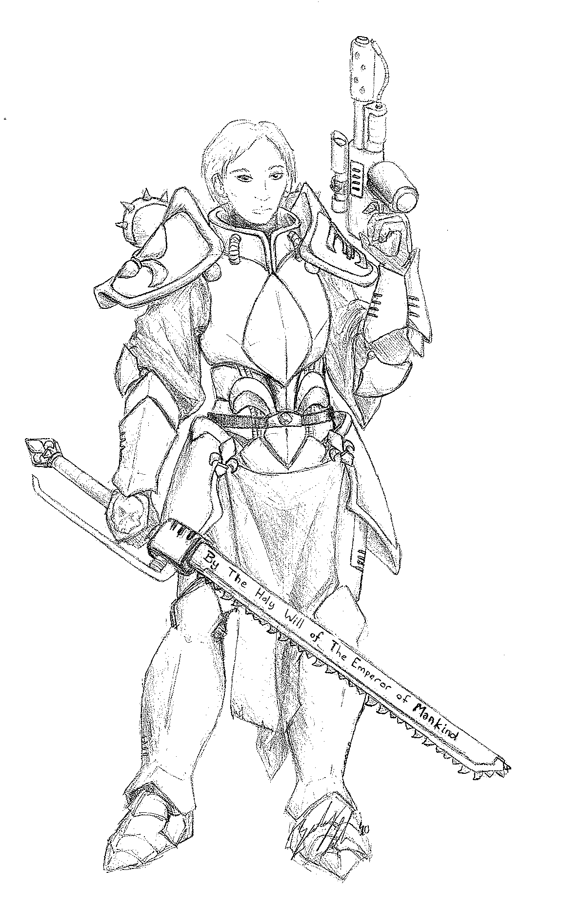 Concept, Drawing, Sister, Sisters Of Battle, Warhammer 40,000