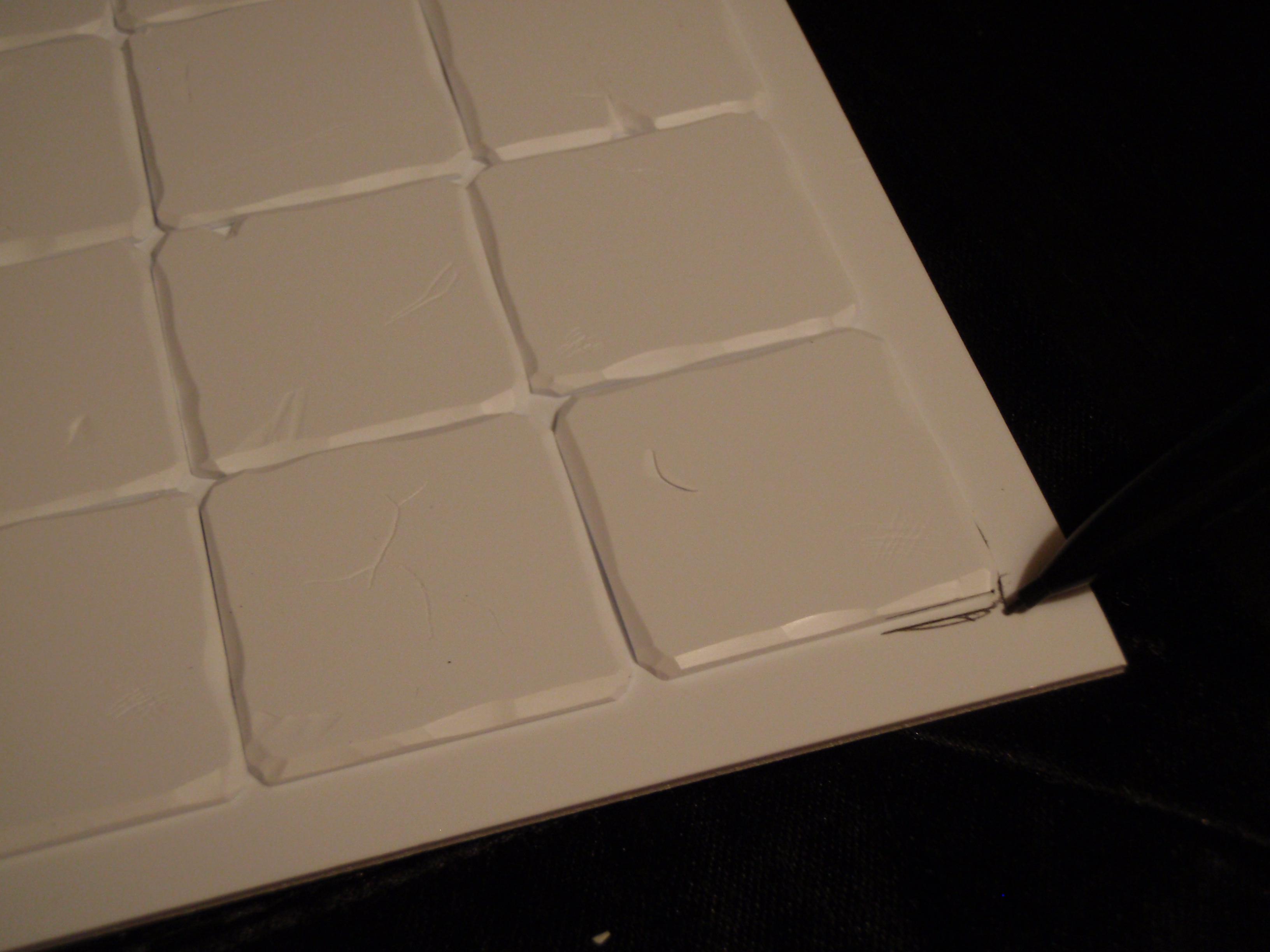 3. Dry fitting tiles