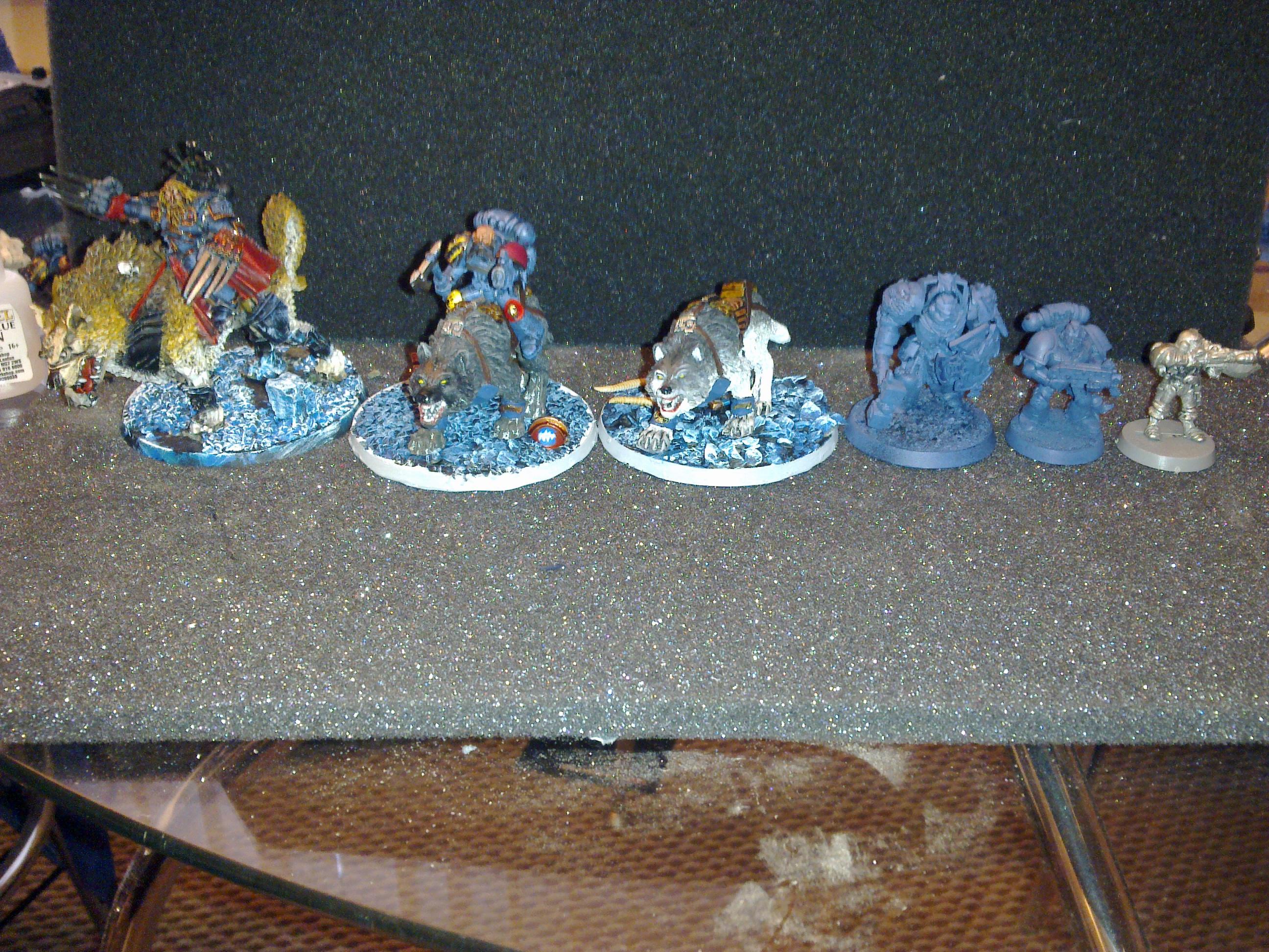 Going from Canis on the left to roguetrader space marine to give you an idea of size. I like the thunderwolves being a touch smaller than Canis as he is the Alpha dog/male