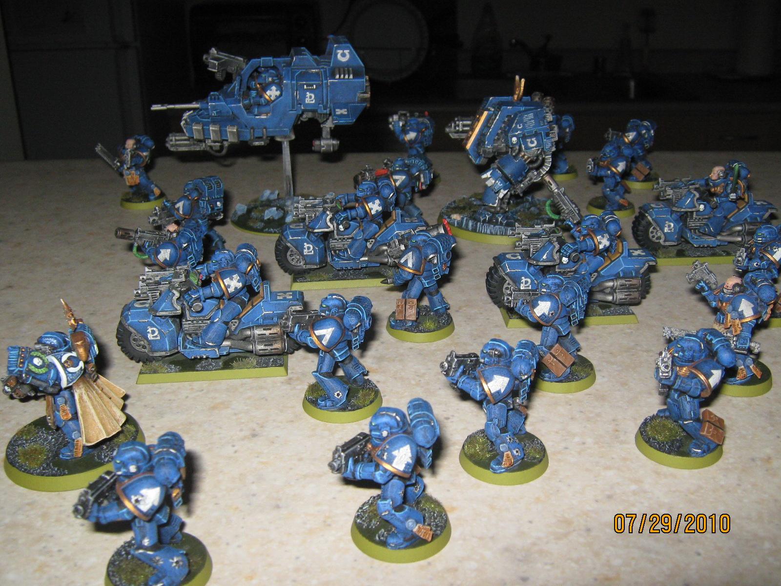 Bike, Dreadnought, Land Speeder, Space Marines, Tactical Squad, Ultramarines