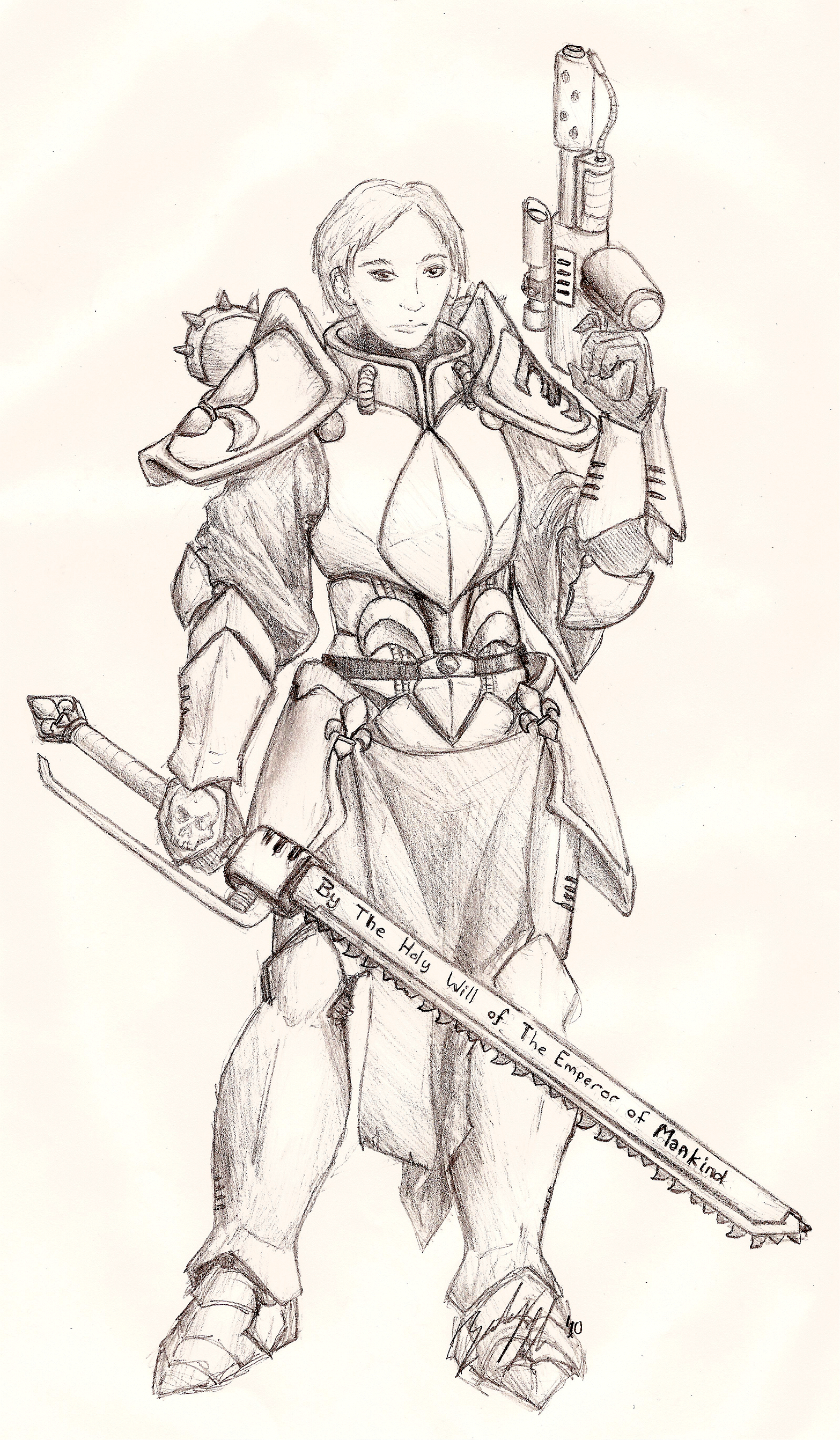 Adepta Sororitas, Alternate Armor, Sisters Of Battle, Traditional Art, Warhammer 40,000