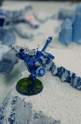 2003, Army, Battlesuit, Blue, Crisis Battlesuit, Danger Planet, Missile Launcher, Not My Photo, Plasma, Shield, Tau, Warhammer 40,000, White, Work In Progress, XV8