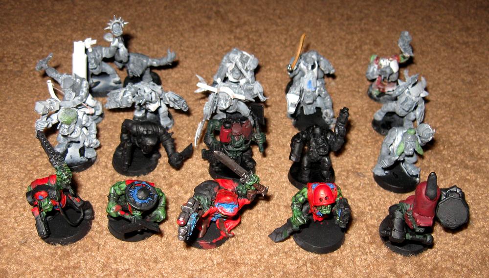 Arrer, Arrow, Bandit, Booze, Bow, Boy, Cadians, Chaos, Comedian, Commissar, Conversion, Drum, Drunk, Eldar, Gardener, Ice, Kommando, Kommissork, Lootas, Marching Band, Orks, Panzee, Pope, Slugga, Snow, Soviet, Tyranids, Weirdboy, Yoof
