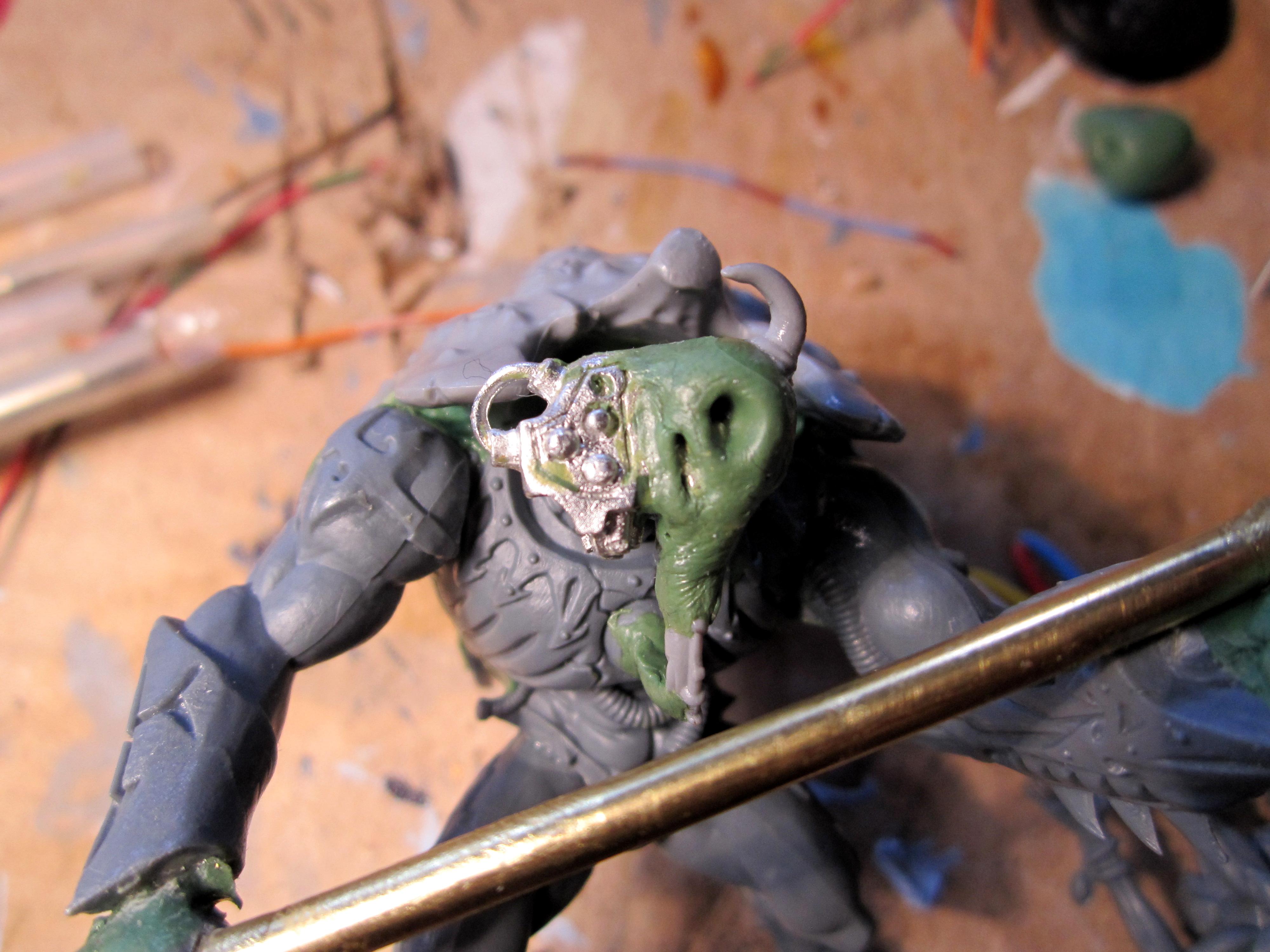 Chaos Daemons, Conversion, Daemon Prince, Greenstuff, Nurgle, Warhammer 40,000, Work In Progress