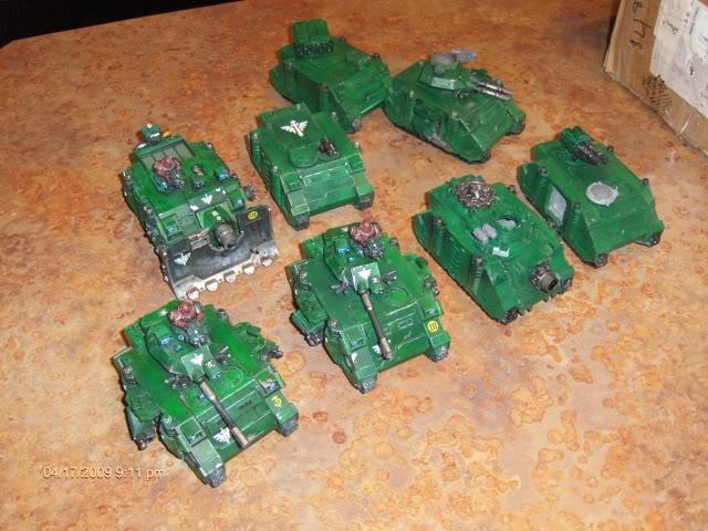 Dark Angels, Predator, Razorback, Rhino, Vindicator, Whirlwind