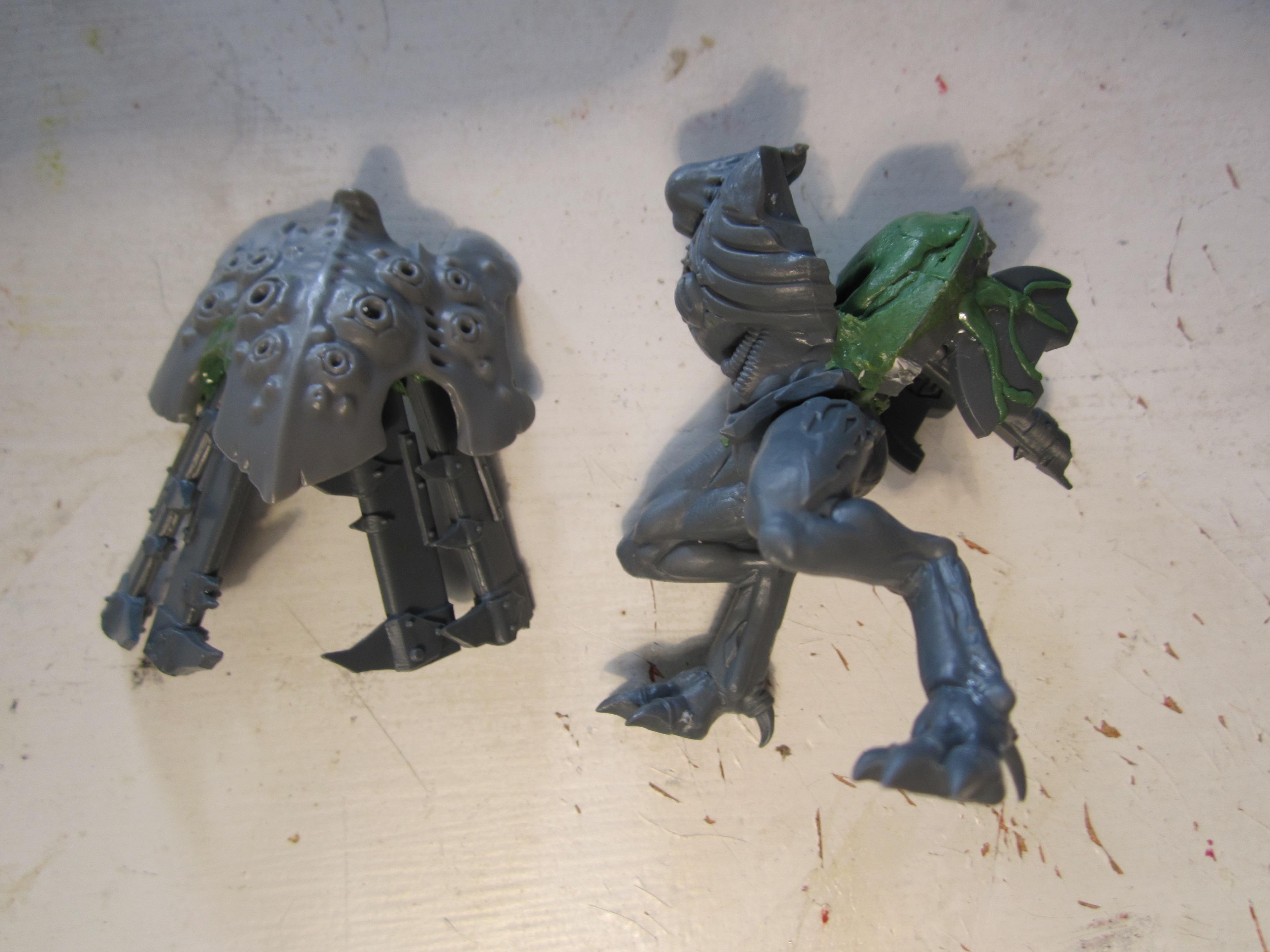 Chaos Daemons, Conversion, Daemon Prince, Greenstuff, Nurgle, Warhammer 40,000, Work In Progress