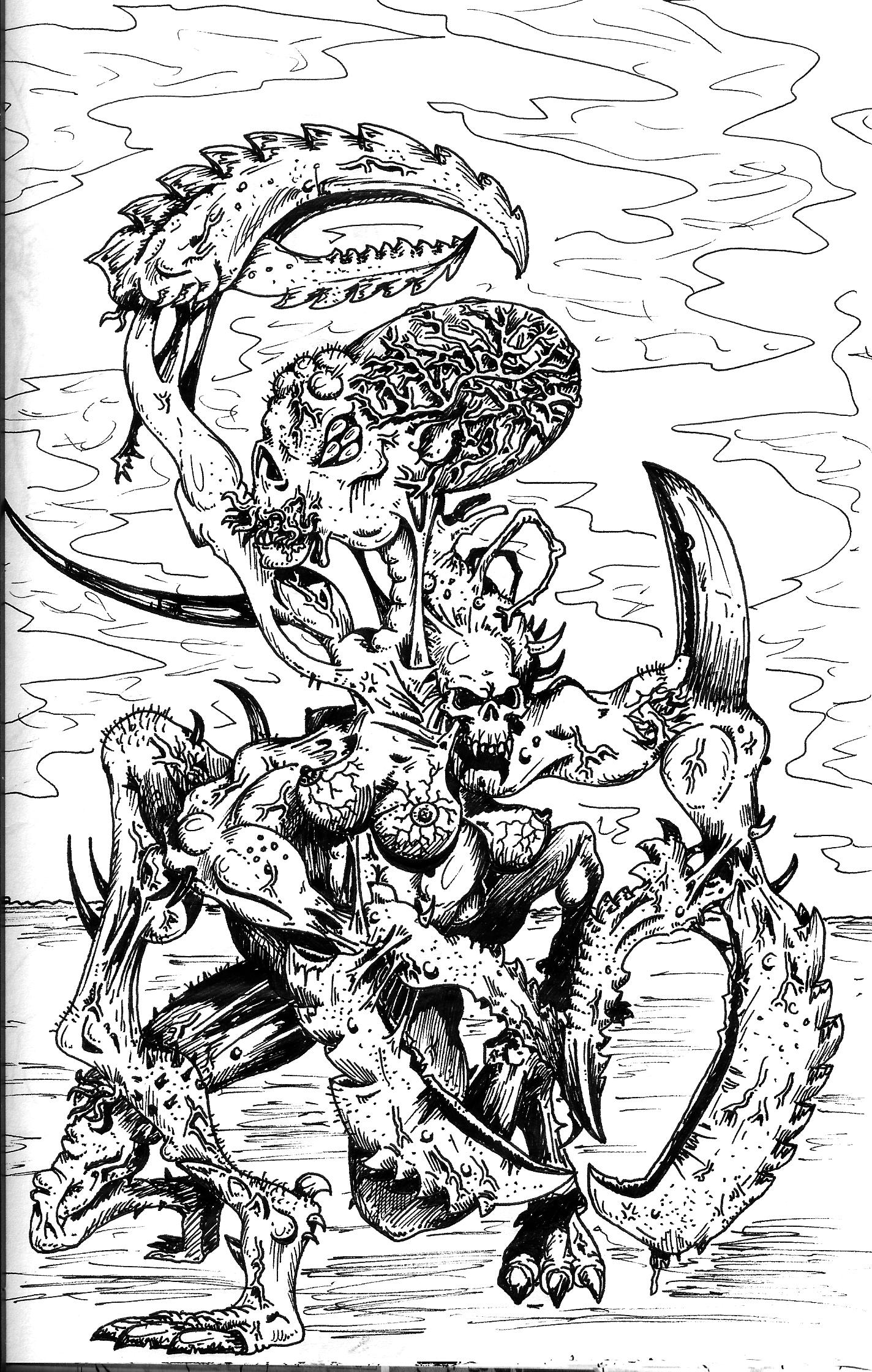 80´s, Artwork, Big, Chaos, Crazy, Daemons, Drawing, Drawings, Old, Old Style, School, Scratch, Slaanesh, Style, Ugly
