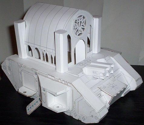 Adepta Sororitas, Cardstock, Ecclesiarchy, Mobile Chapel, Scratch Build, Sisters Of Battle, Super-heavy, Tank