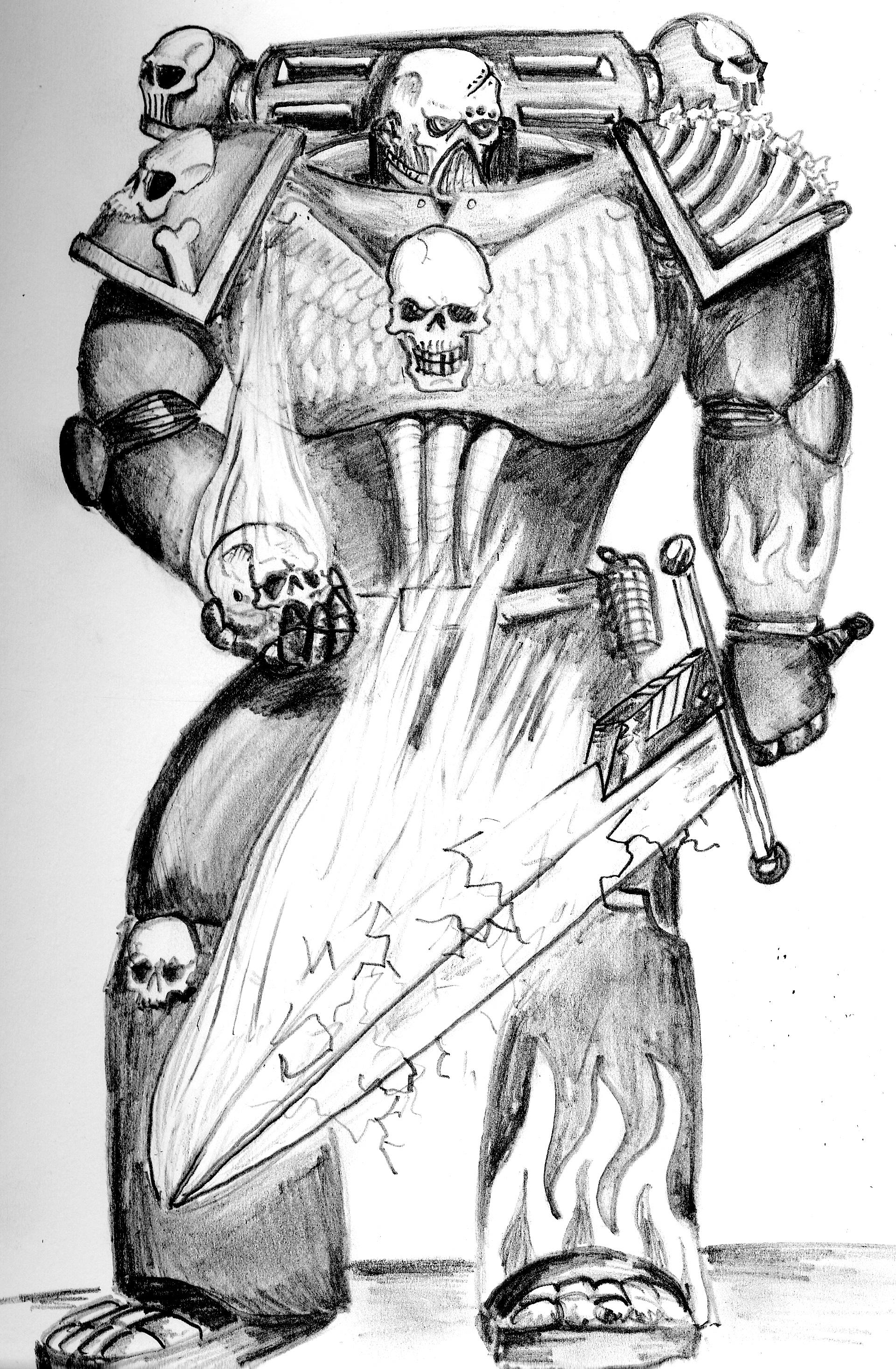 Artwork, Chaos, Conversion, Daemons, Drawing, Drawings, Old, School, Space Marines, Style