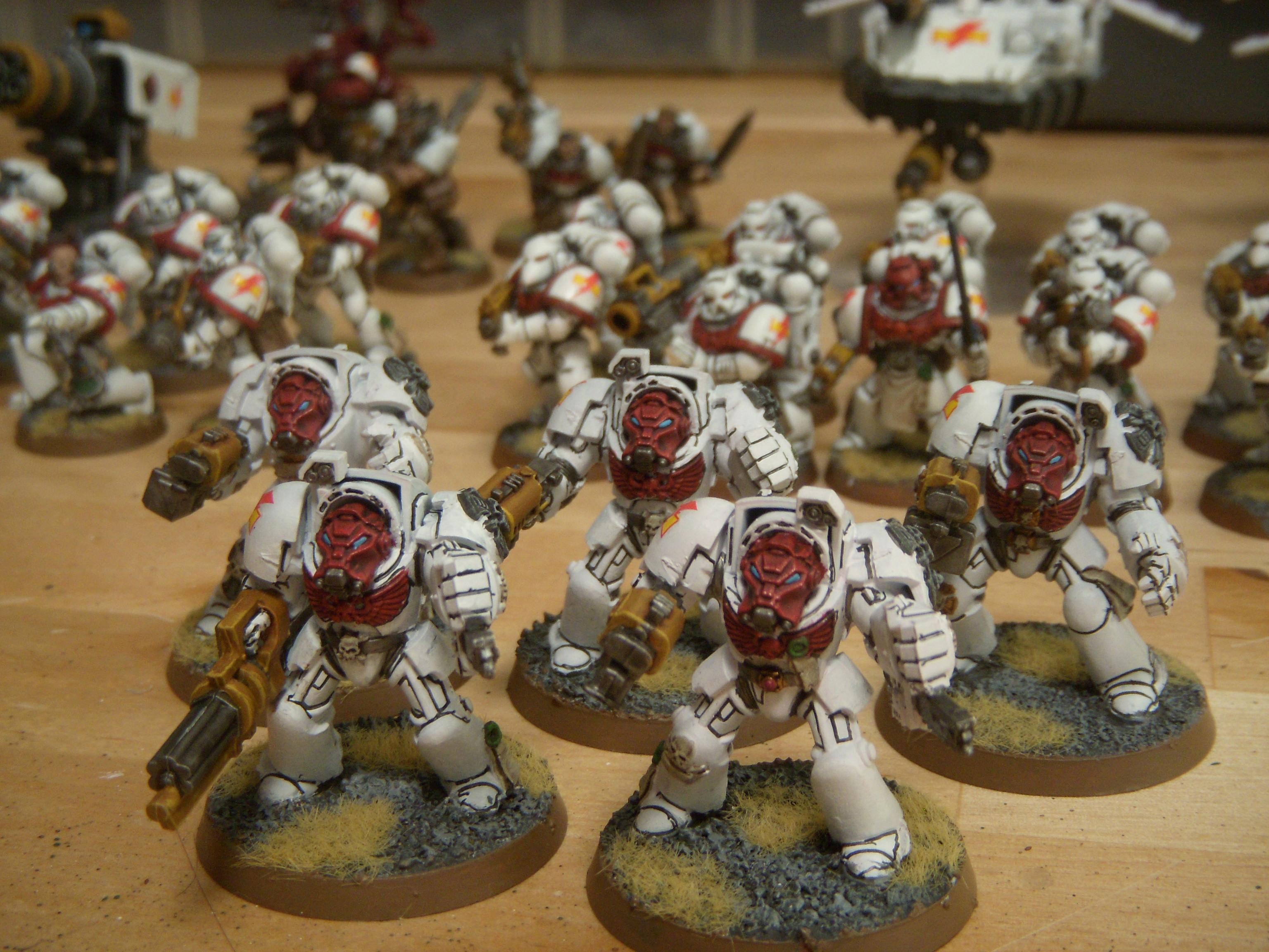Army, Space Marine Whitescars, Space Marines, Terminator Armor, Warhammer 40,000, White Scars