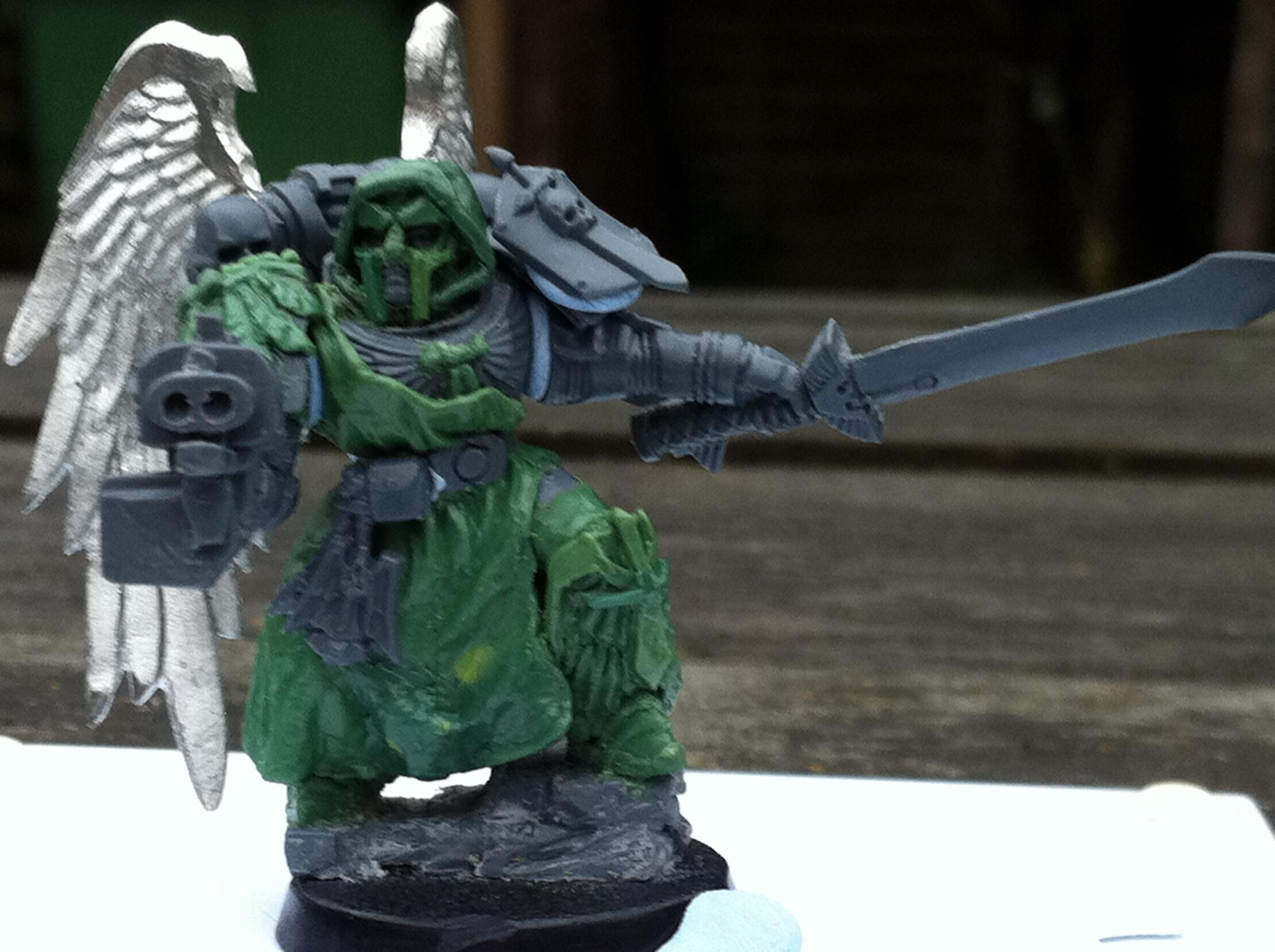 Conversion, Dark Angels, Greenstuff, Space Marines, Spartan Helmet, Unpainted, Winged