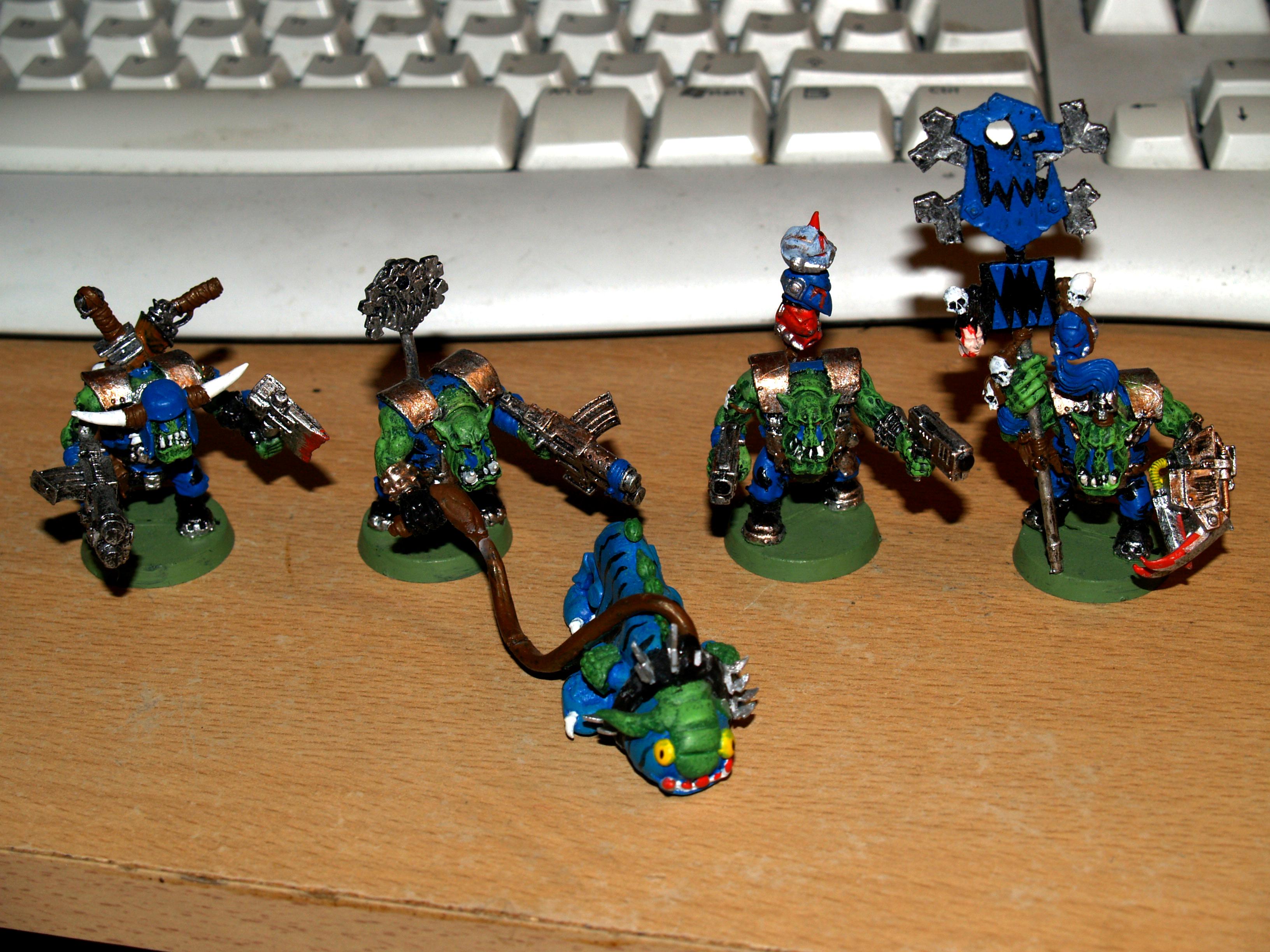 Ork Nobz with squig hound