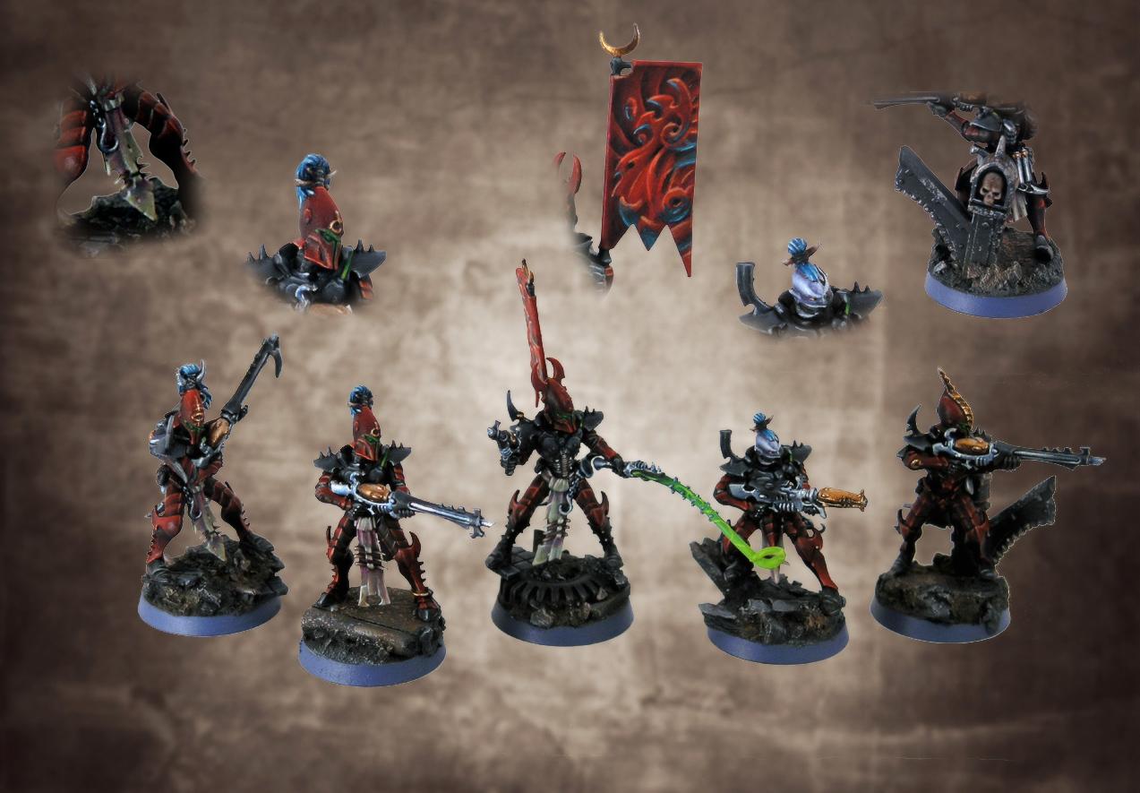 Dark Eldar, Eldar, Evil, Freehand, Kabal, Warhammer Fantasy, Warriors