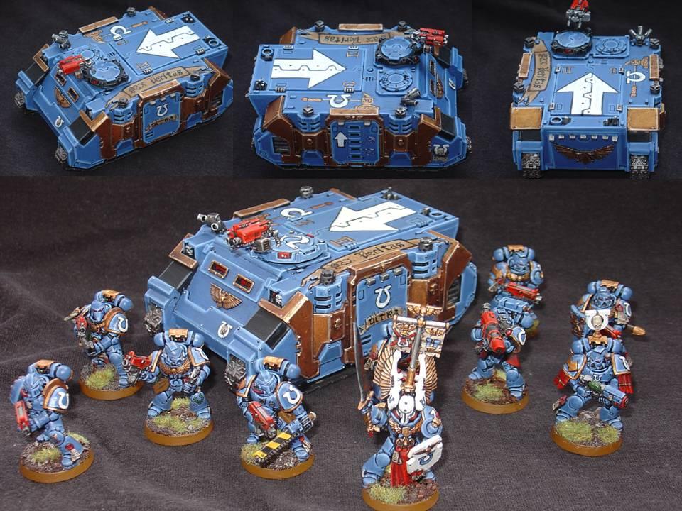 Rhino, Space Marine Conversions, Space Marines, Tactical Squad, Ultramarines