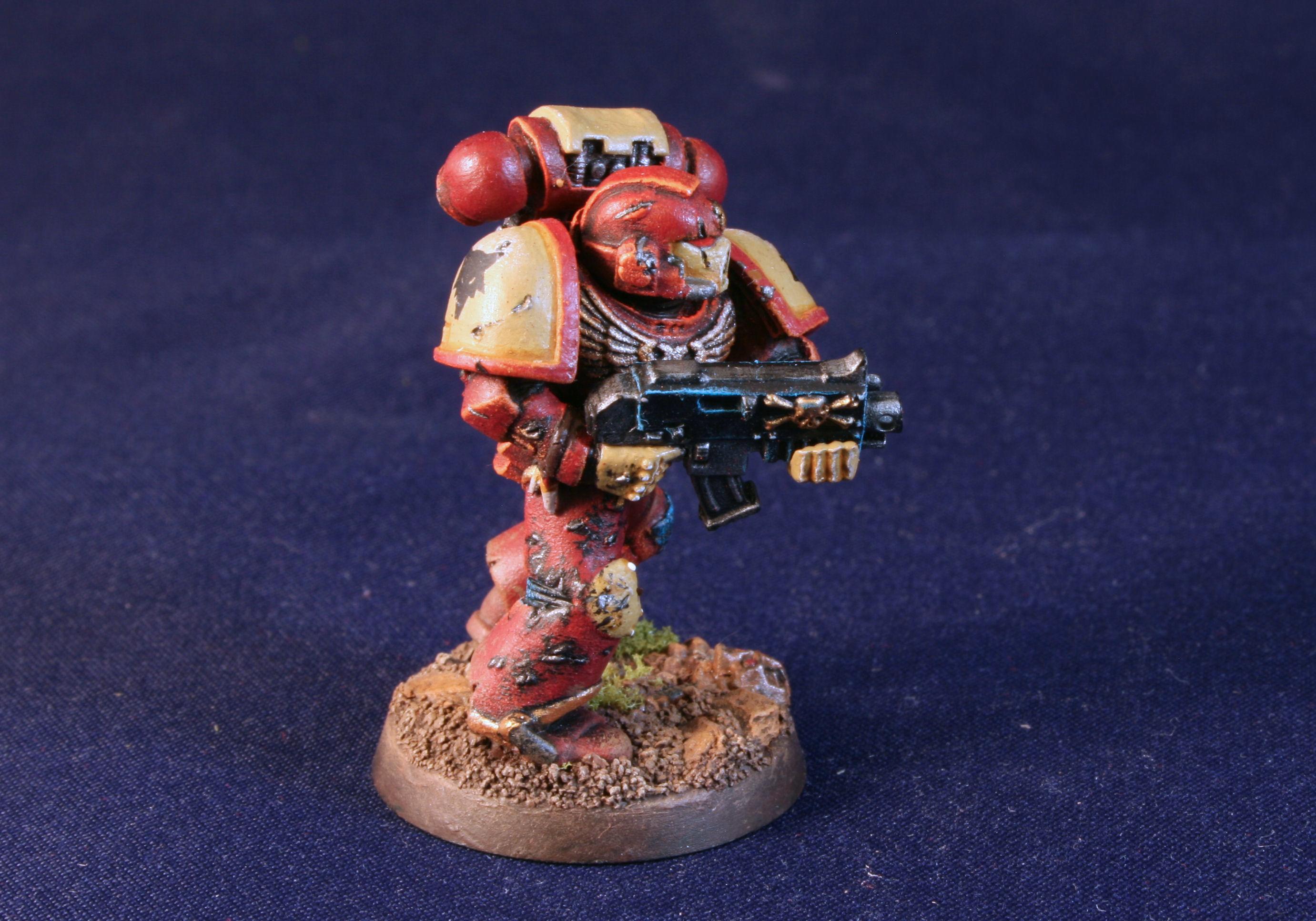 Red, Single Model, Space Marines, Weathered