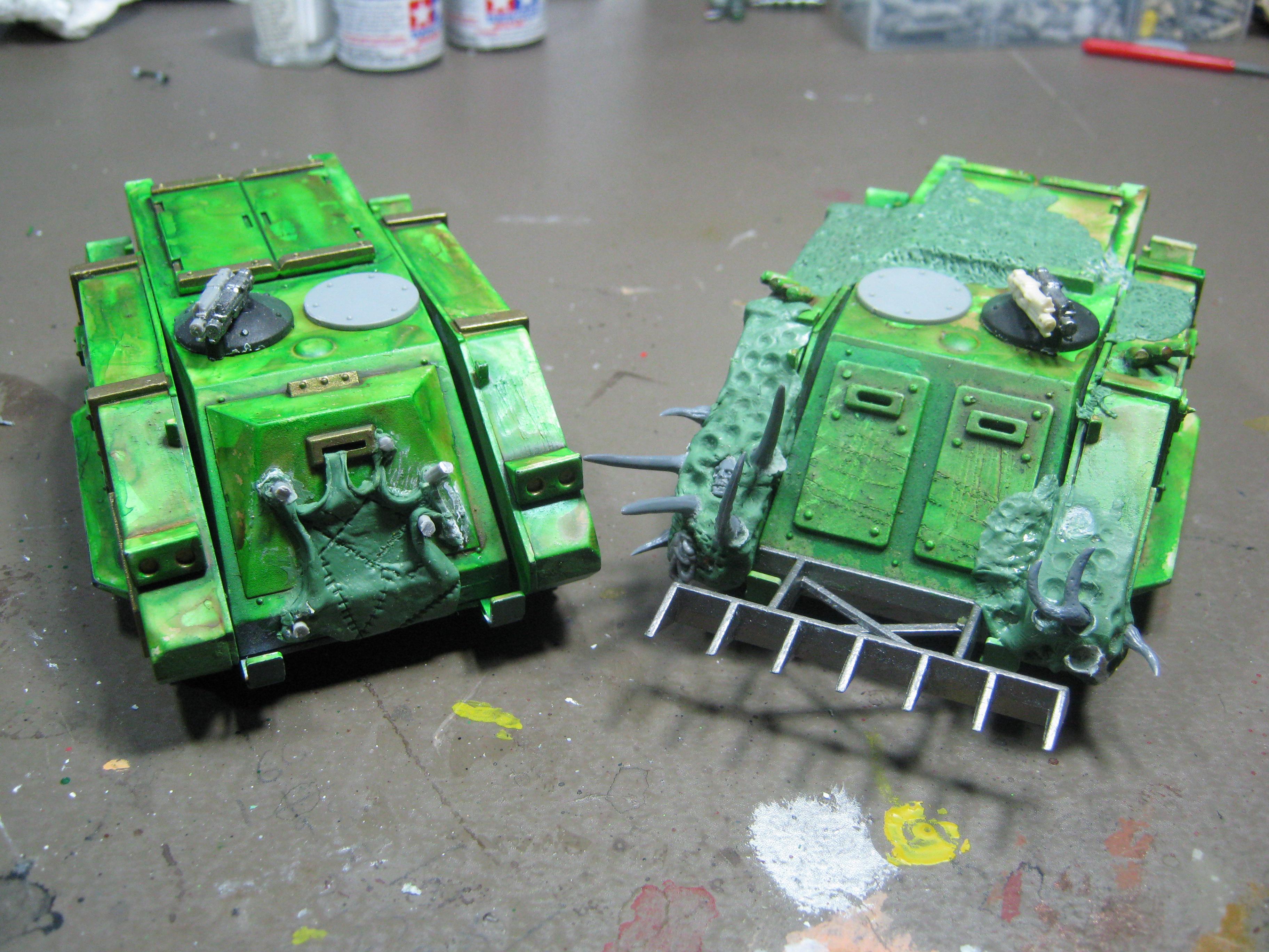 Chaos Rhino, Chaos Space Marines, Conversion, Death Guard, Greenstuff, Nurgle, Plague Marines