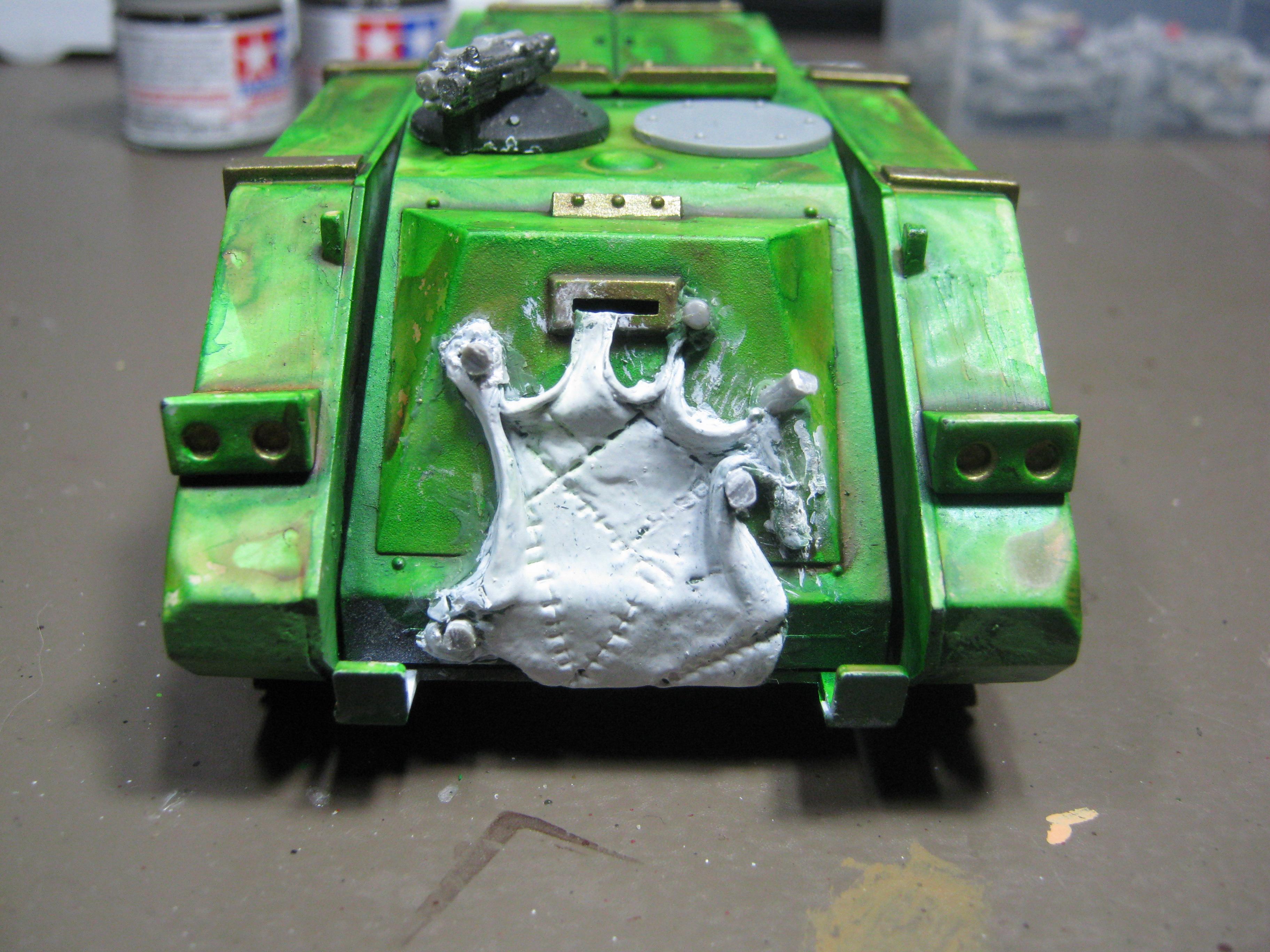 Chaos Rhino, Chaos Space Marines, Conversion, Death Guard, Greenstuff, Nurgle, Plague Marines