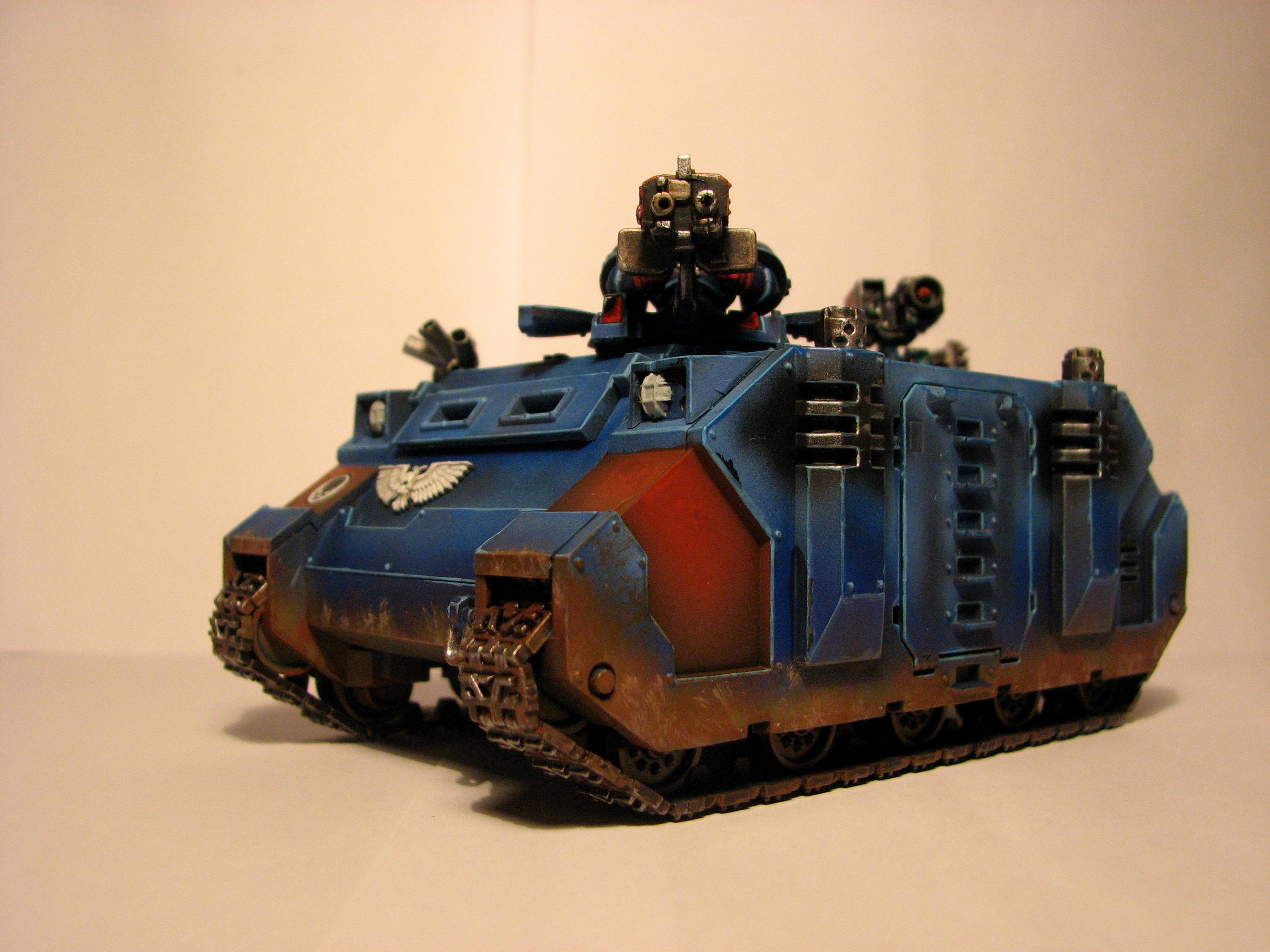 Airbrush, Crimson Fists, Rhino, Space Marines, Warhammer 40,000