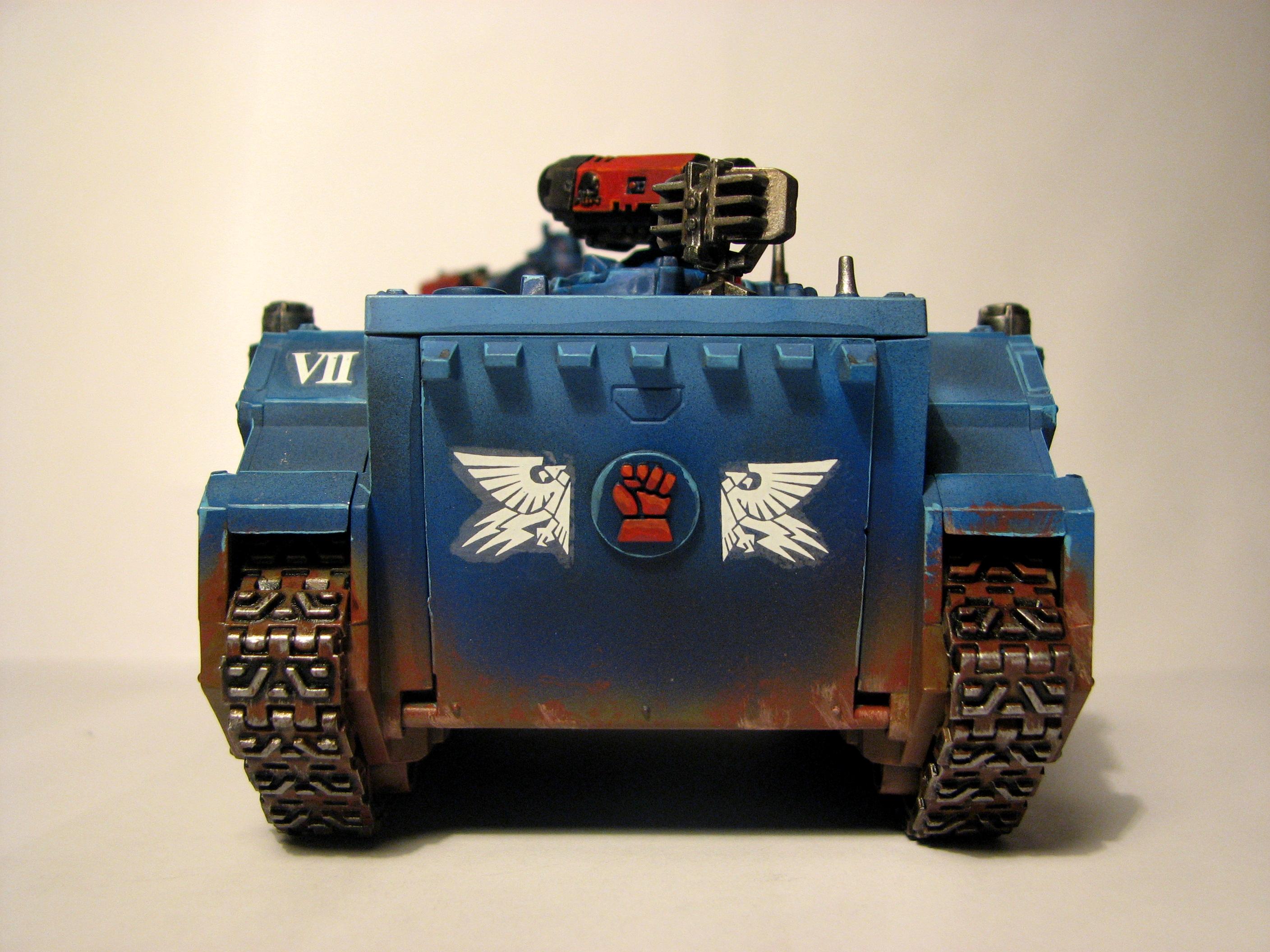 Airbrush, Crimson Fists, Rhino, Space Marines, Warhammer 40,000