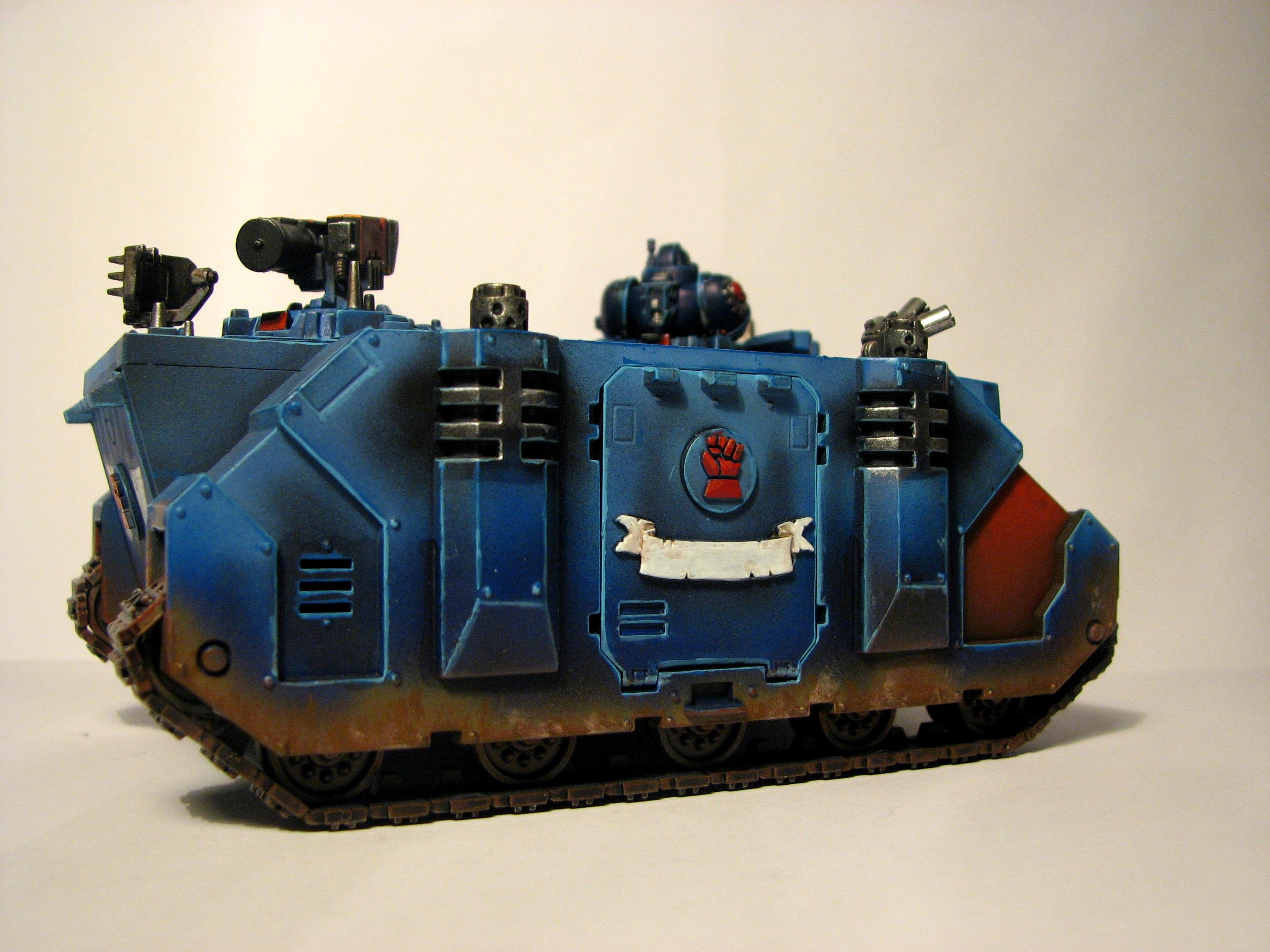 Airbrush, Crimson Fists, Rhino, Space Marines, Warhammer 40,000