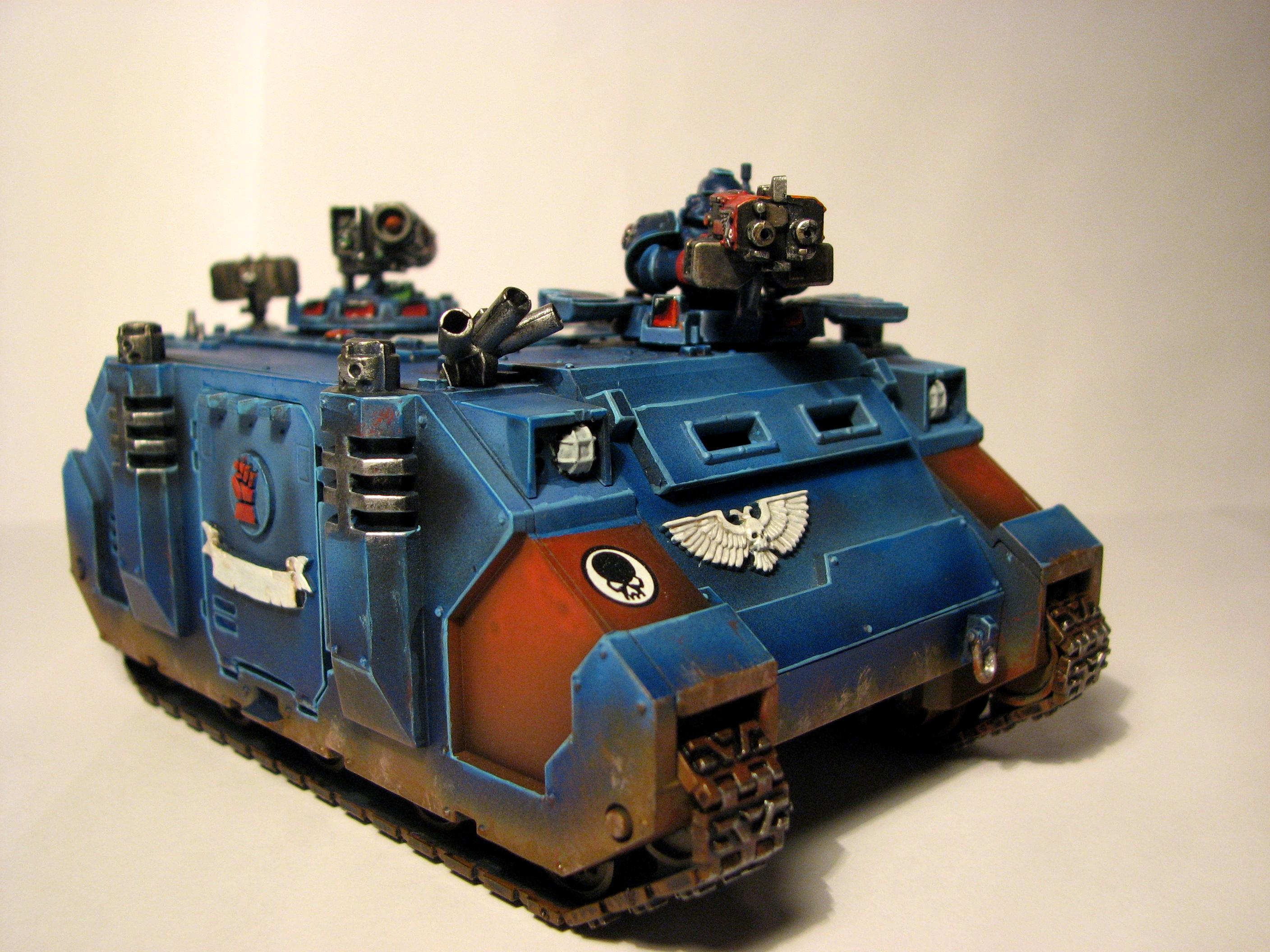 Airbrush, Crimson Fists, Rhino, Space Marines, Warhammer 40,000