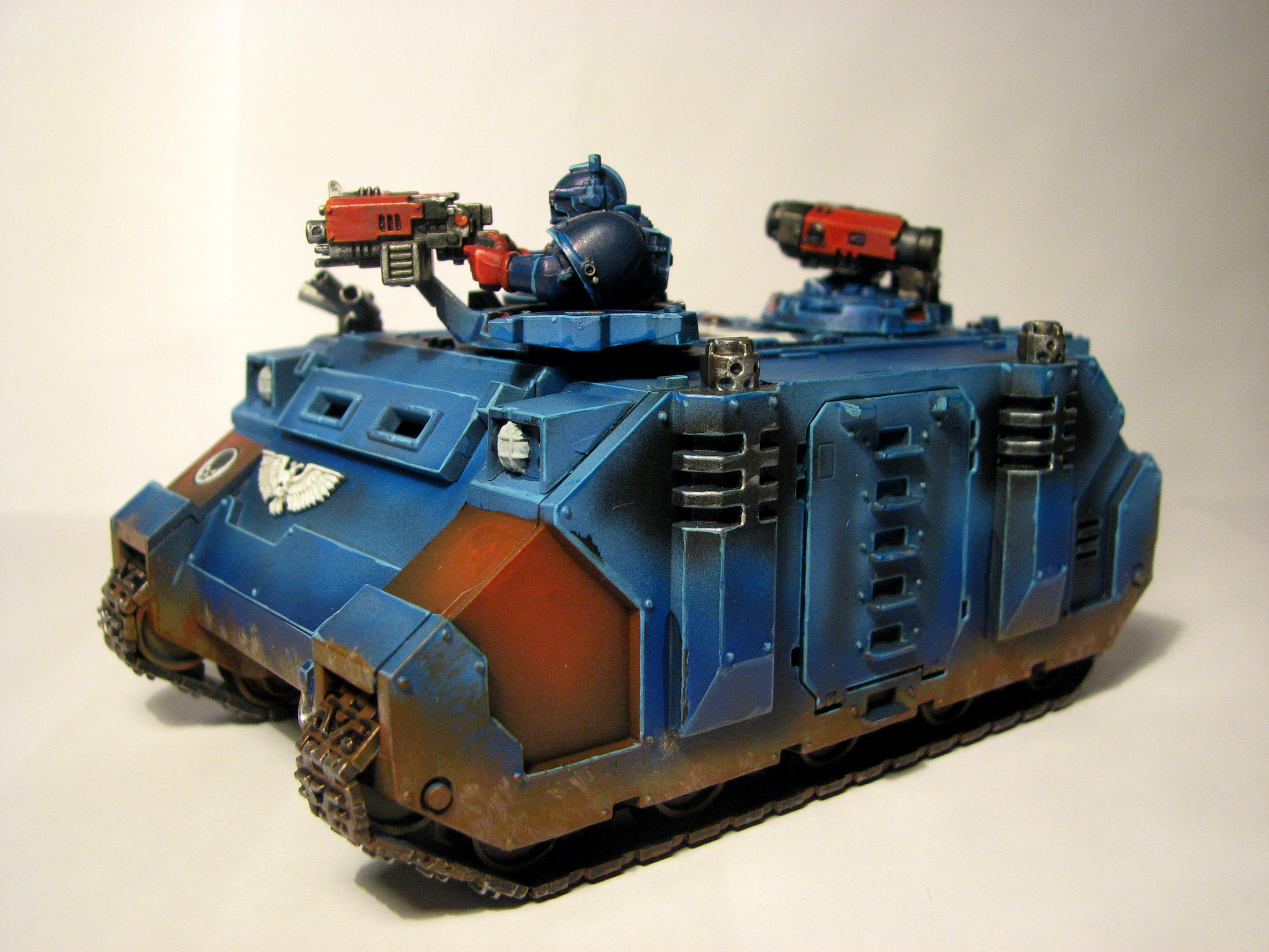 Airbrush, Crimson Fists, Rhino, Space Marines, Warhammer 40,000