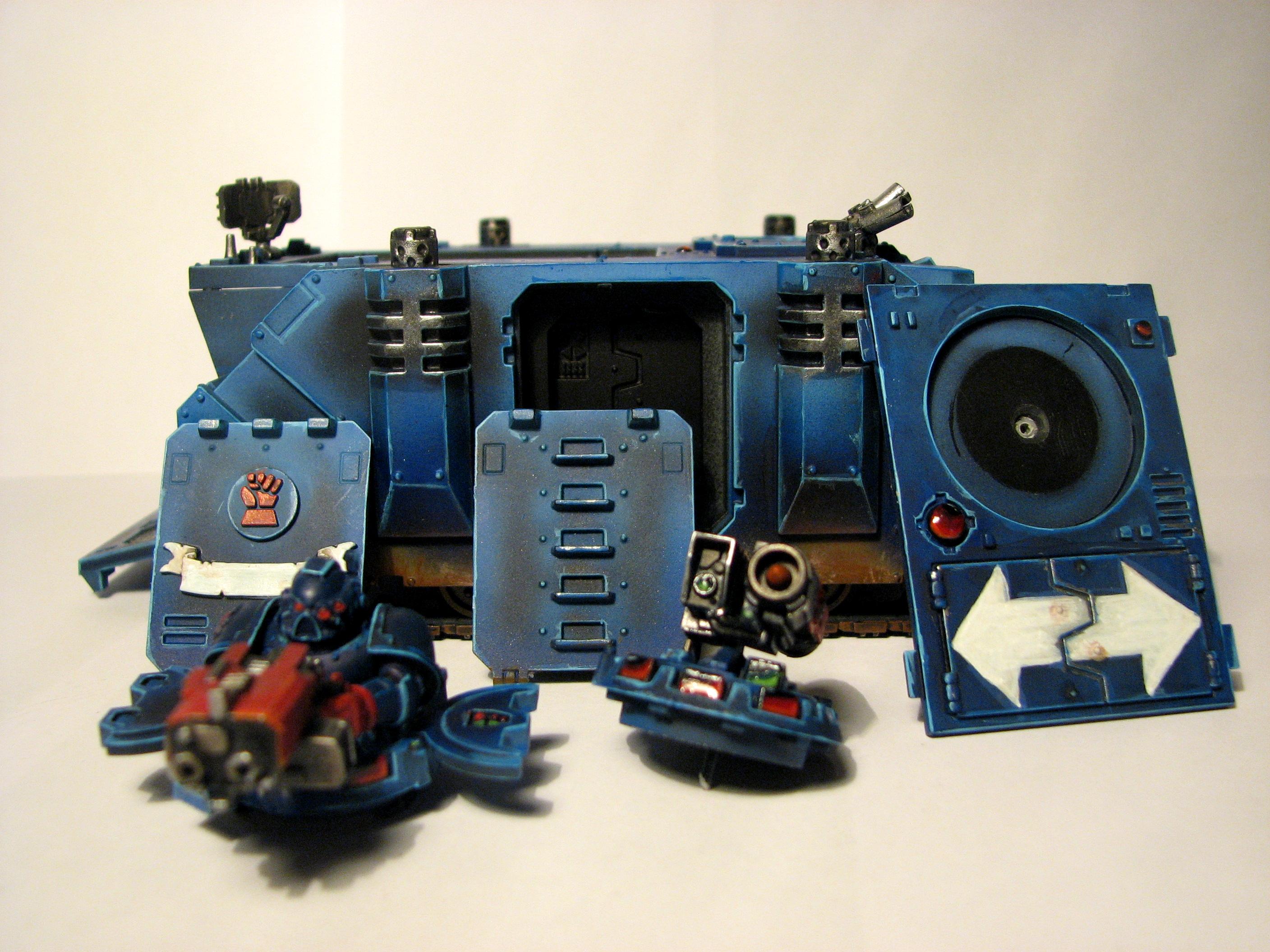 Airbrush, Crimson Fists, Rhino, Space Marines, Warhammer 40,000