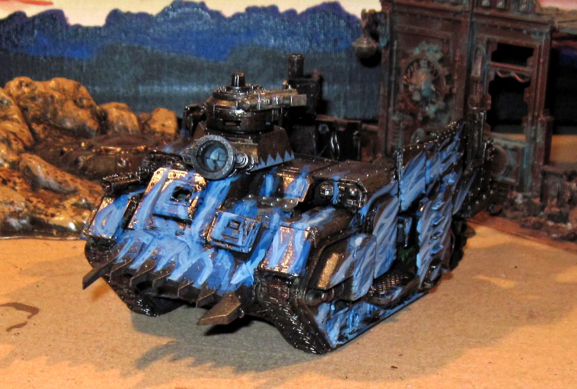 Battlewagon, Conversion, Deathskulls, Looted Wagon, Orks, Vehicle, Warhammer 40,000, Wash, Work In Progress
