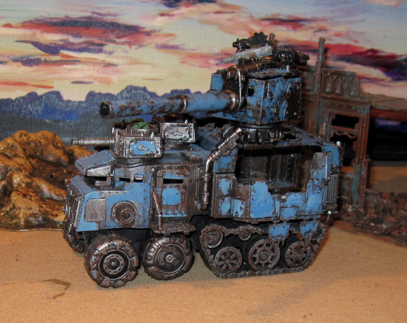 Battlewagon, Conversion, Deathskulls, Killkannon, Orks, Vehicle, Warhammer 40,000, Wash, Work In Progress