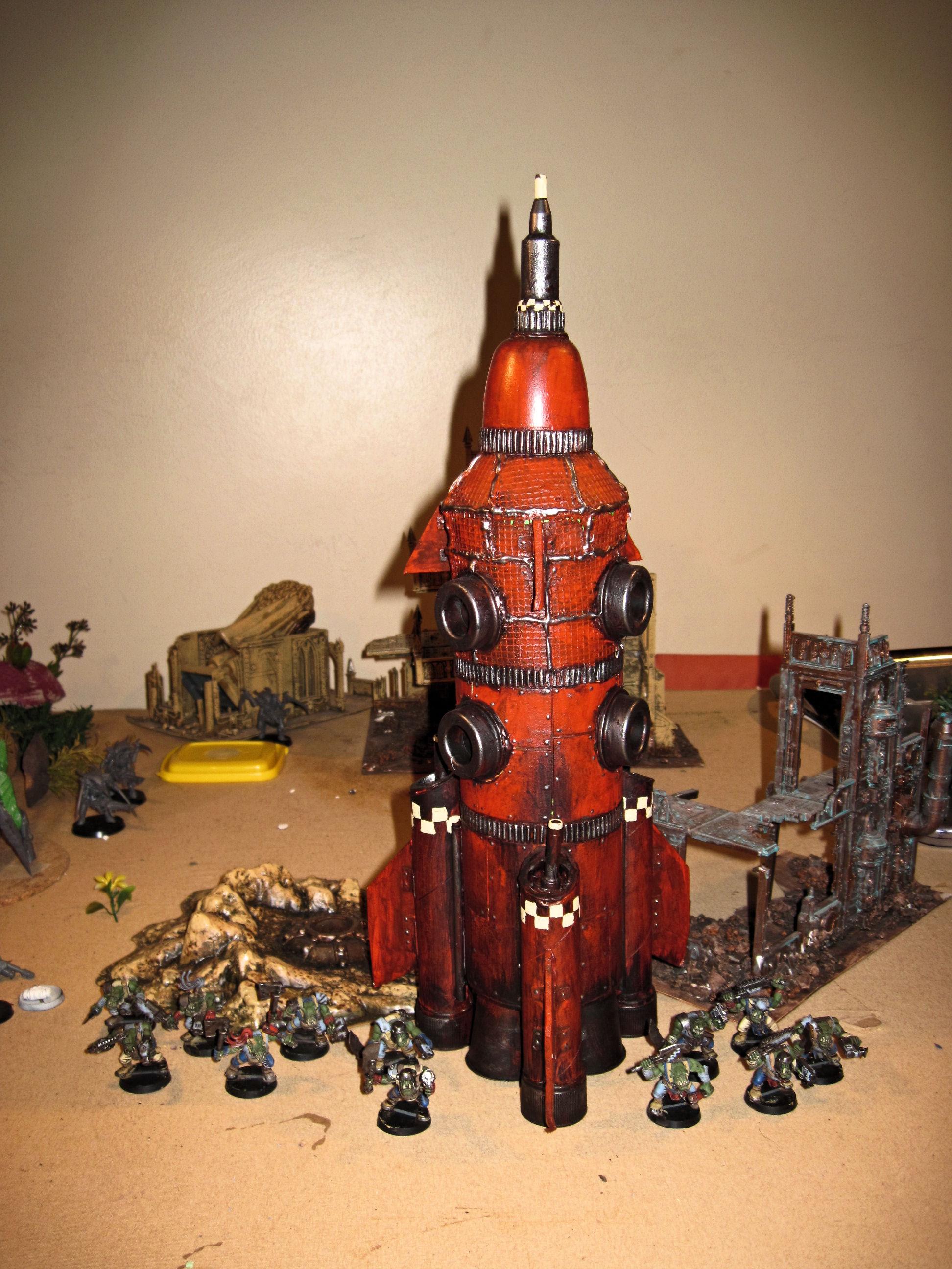 Boy, Conversion, Deathskulls, Orks, Pulsa Rokkit, Rokkit, Scratch Build, Vehicle, Warhammer 40,000, Wash, Work In Progress