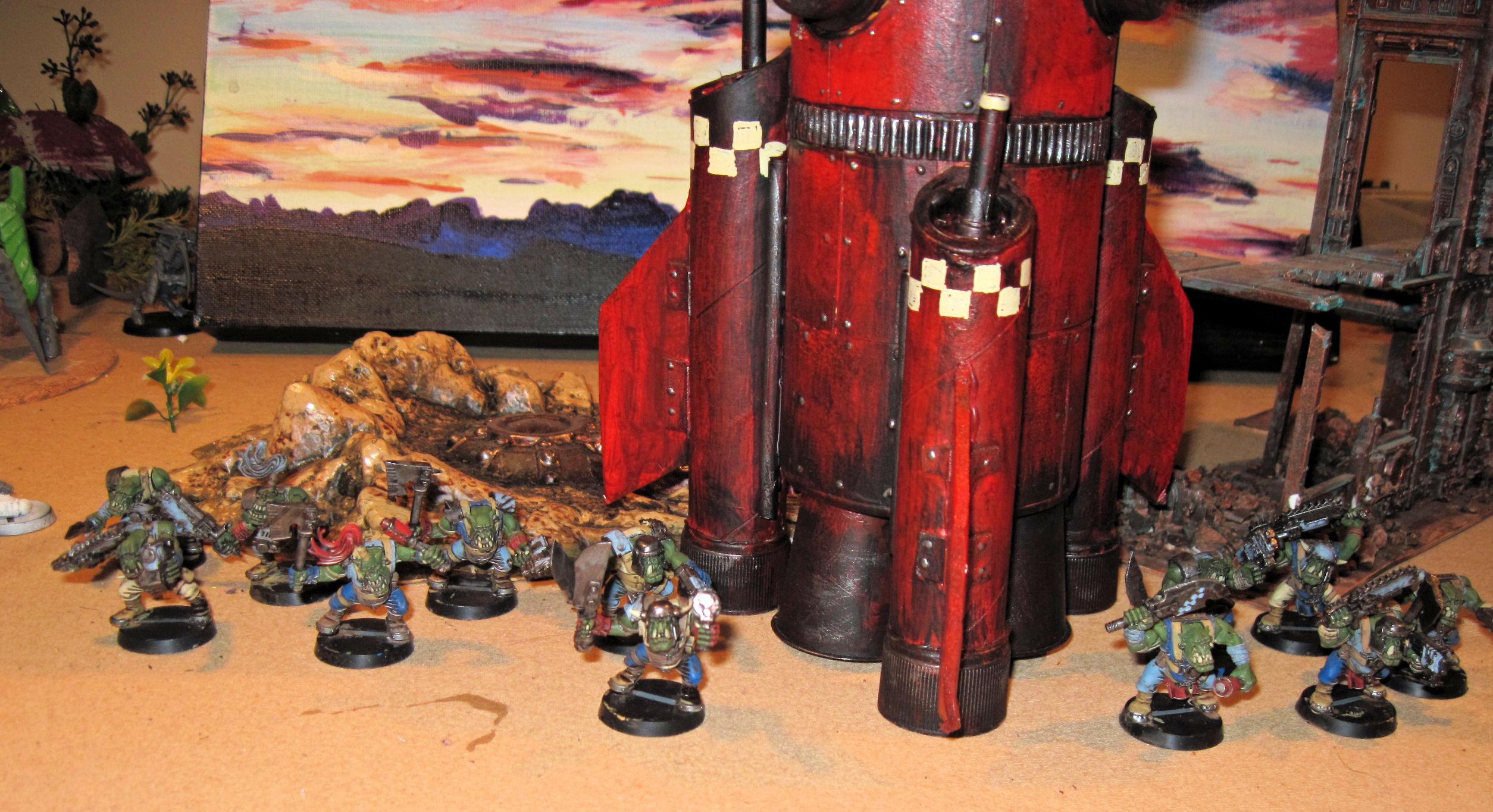 Boy, Conversion, Deathskulls, Orks, Pulsa Rokkit, Rokkit, Scratch Build, Vehicle, Warhammer 40,000, Wash, Work In Progress
