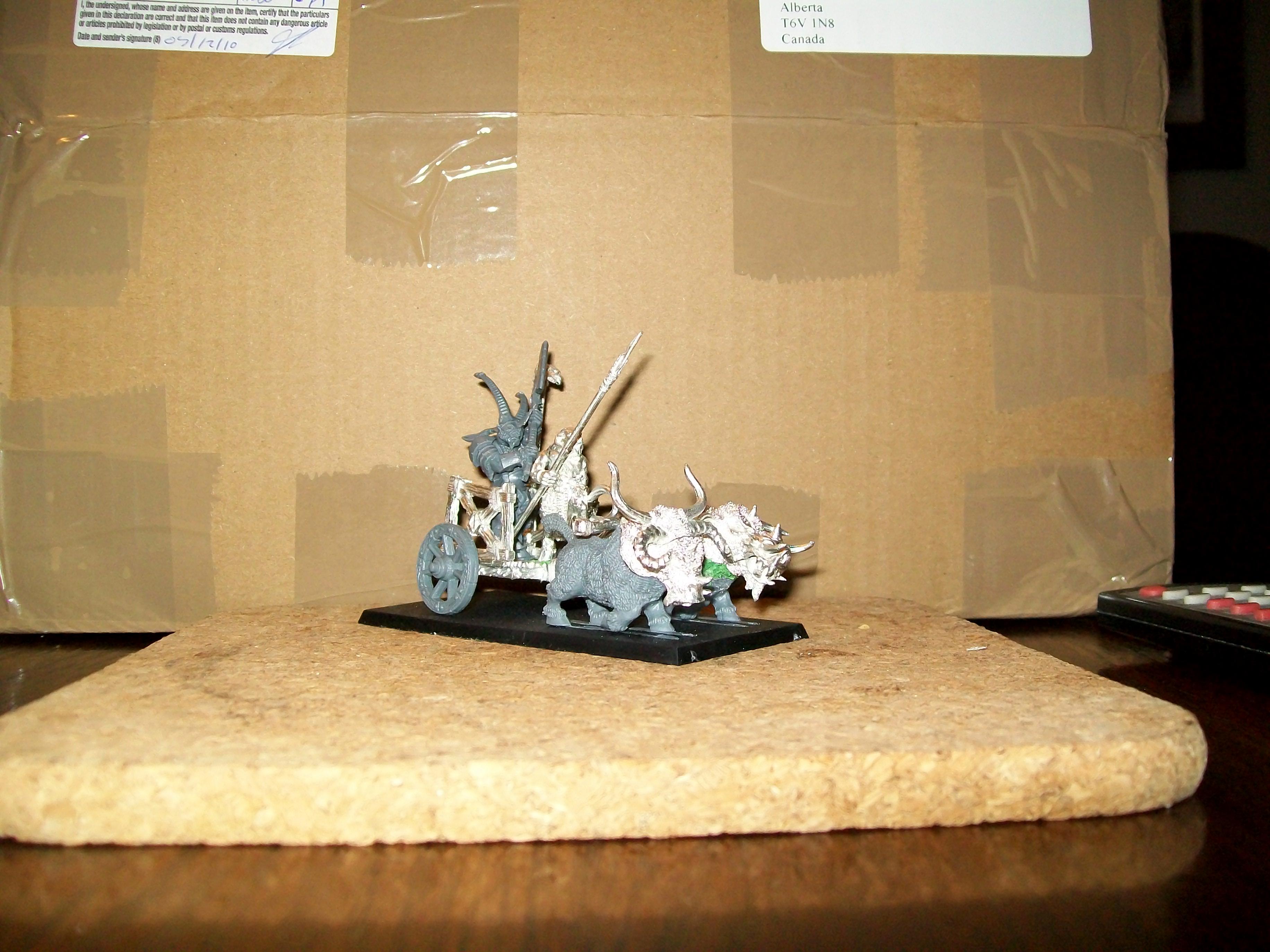 Beastmen, Chariot, Tuskgor, Warhammer Fantasy, Work In Progress