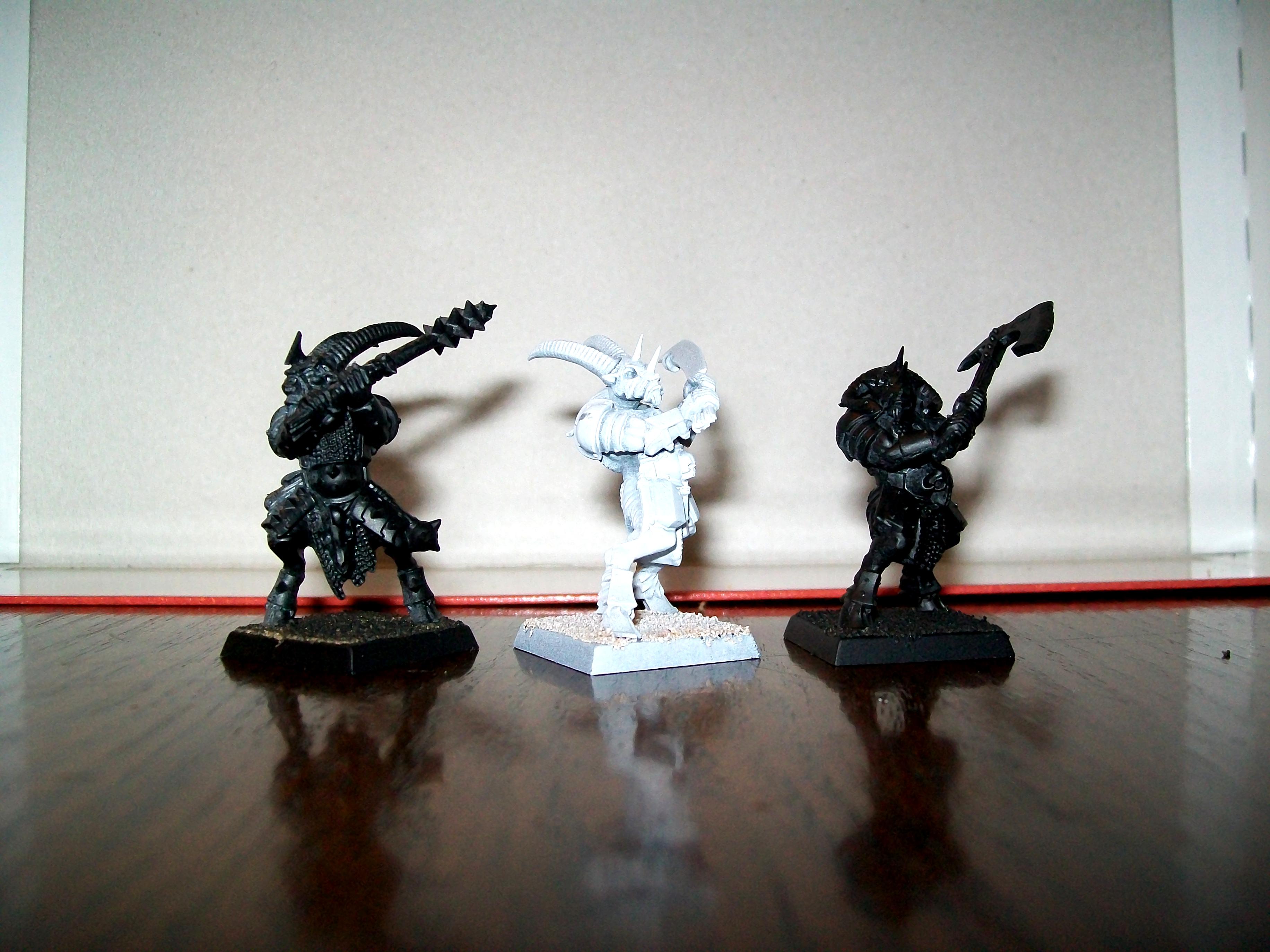 Beastmen, Bestigors, Great Weapons, Warhammer Fantasy, Work In Progress