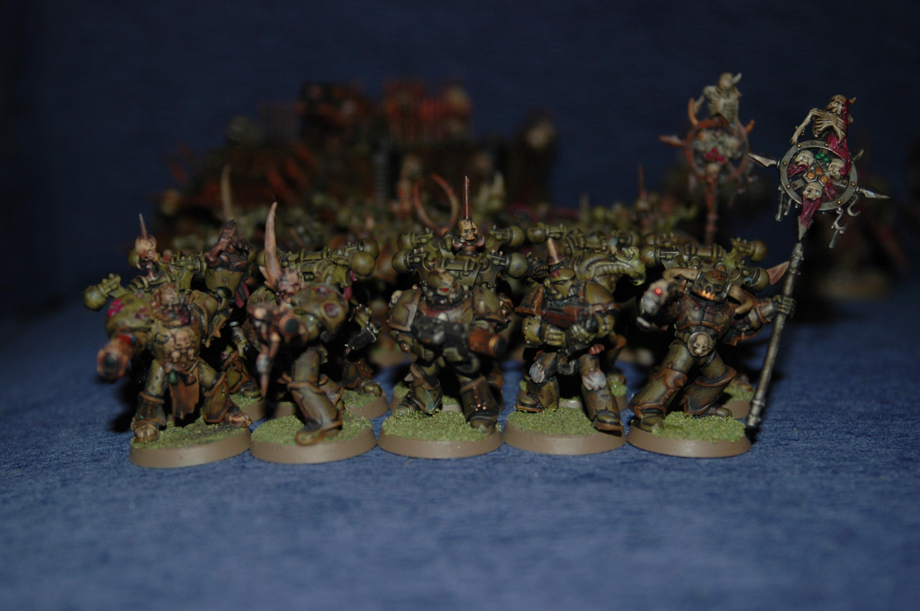 Plague Marines, I use four squads of ten, 2 x special weapons per squad